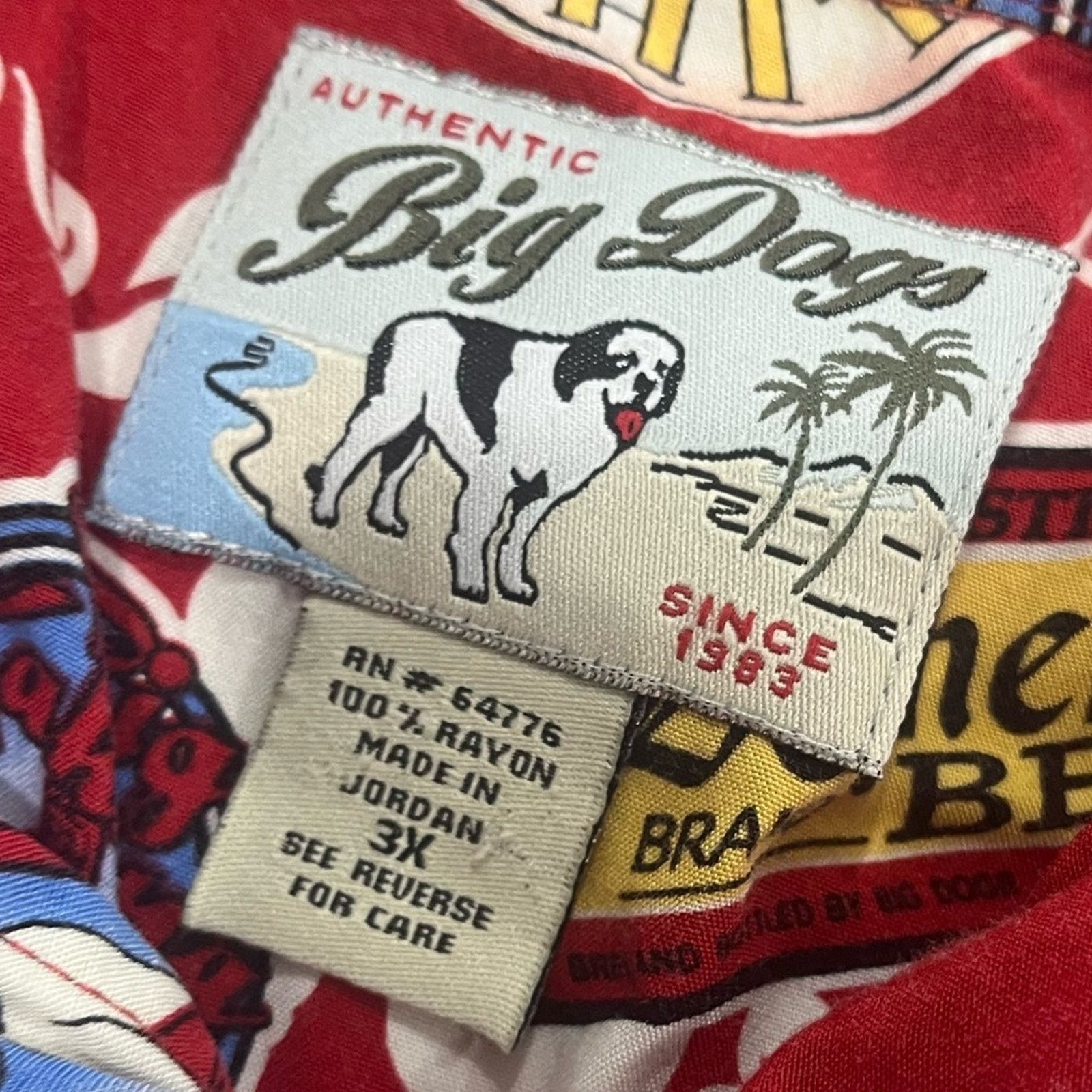 Big Dogs Big Dogs Shirt Button Up Hawaiian Dog Beer Tropical Size 3X Size US XXL / EU 58 / 5 - 2 Thumbnail