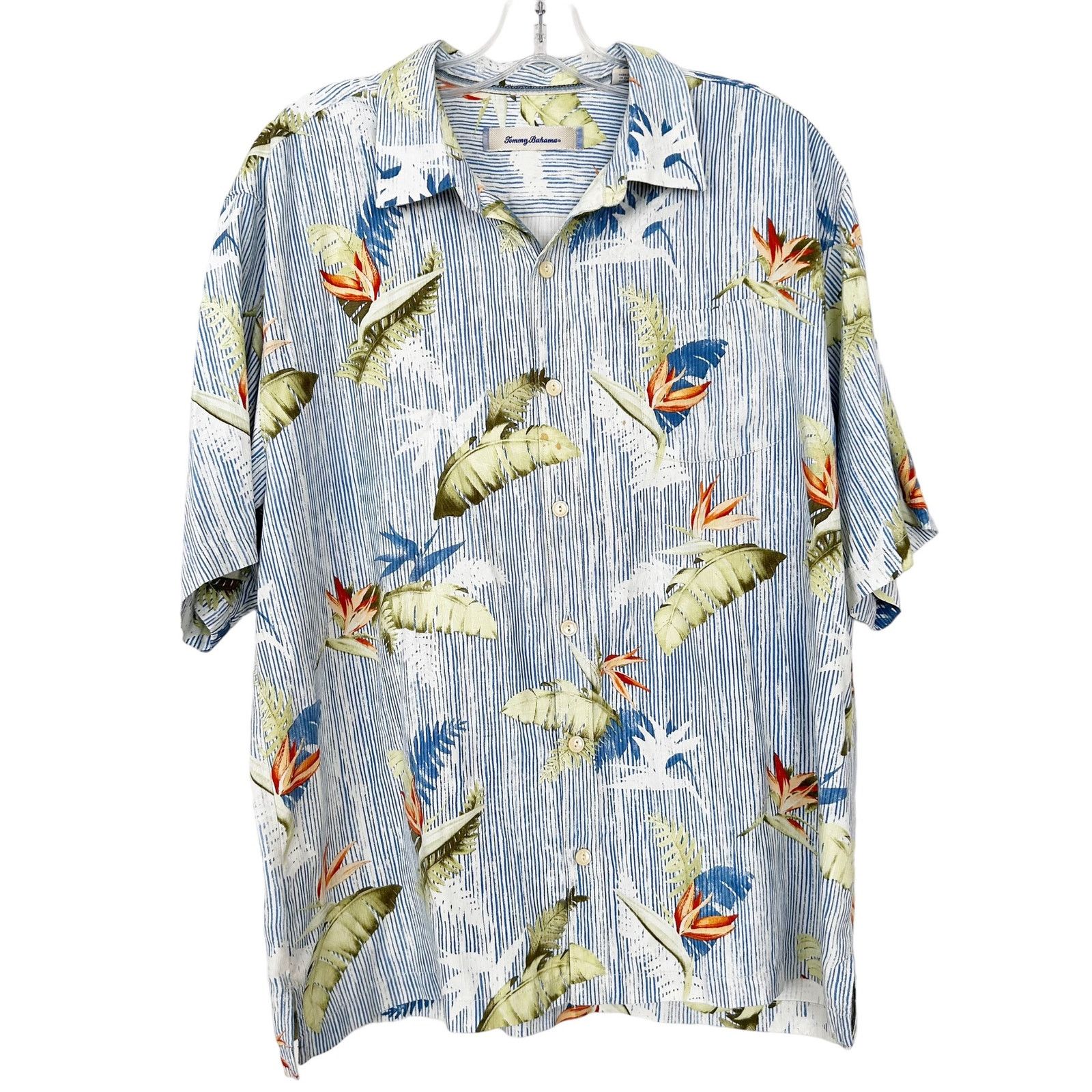 Tommy Bahama Tommy Bahama Silk Hawaiian Floral Short Sleeve Button Down Size US XL / EU 56 / 4 - 7 Thumbnail