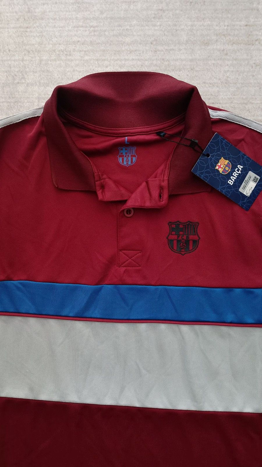 Other FC BARCELONA OFFICAL "URBAN" POLO SHIRT - Maroon/Blue - NWT Size US L / EU 52-54 / 3 - 4 Thumbnail