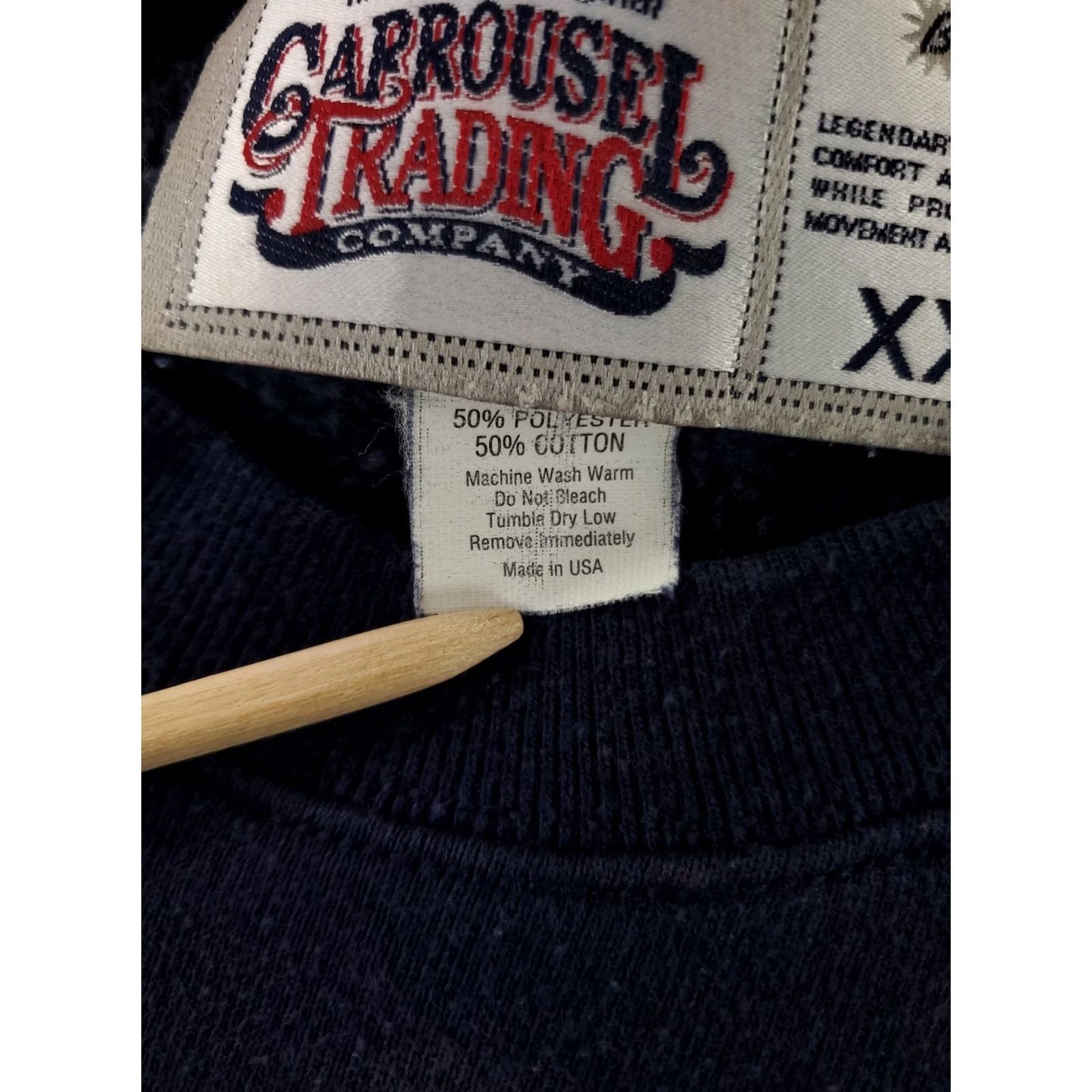 Vintage VINTAGE University Kansas Sweatshirt Carrousel Made USA Mens XXL Blue Pullover 90s Size US XXL / EU 58 / 5 - 2 Thumbnail