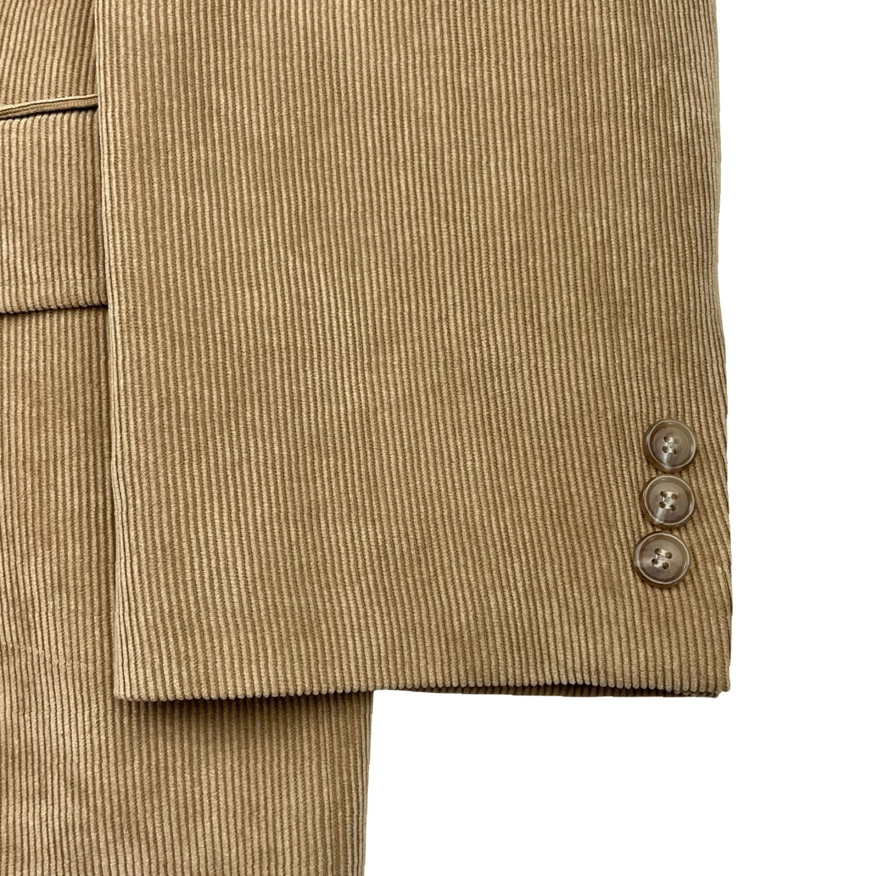 Vintage VINTAGE Thos P Dent x Lacrosse Men’s Corduroy Blazer Jacket Khaki/Tan 48R Three-Button Single-Vented Corduroy Blazer Mens Size 48R - 4 Thumbnail