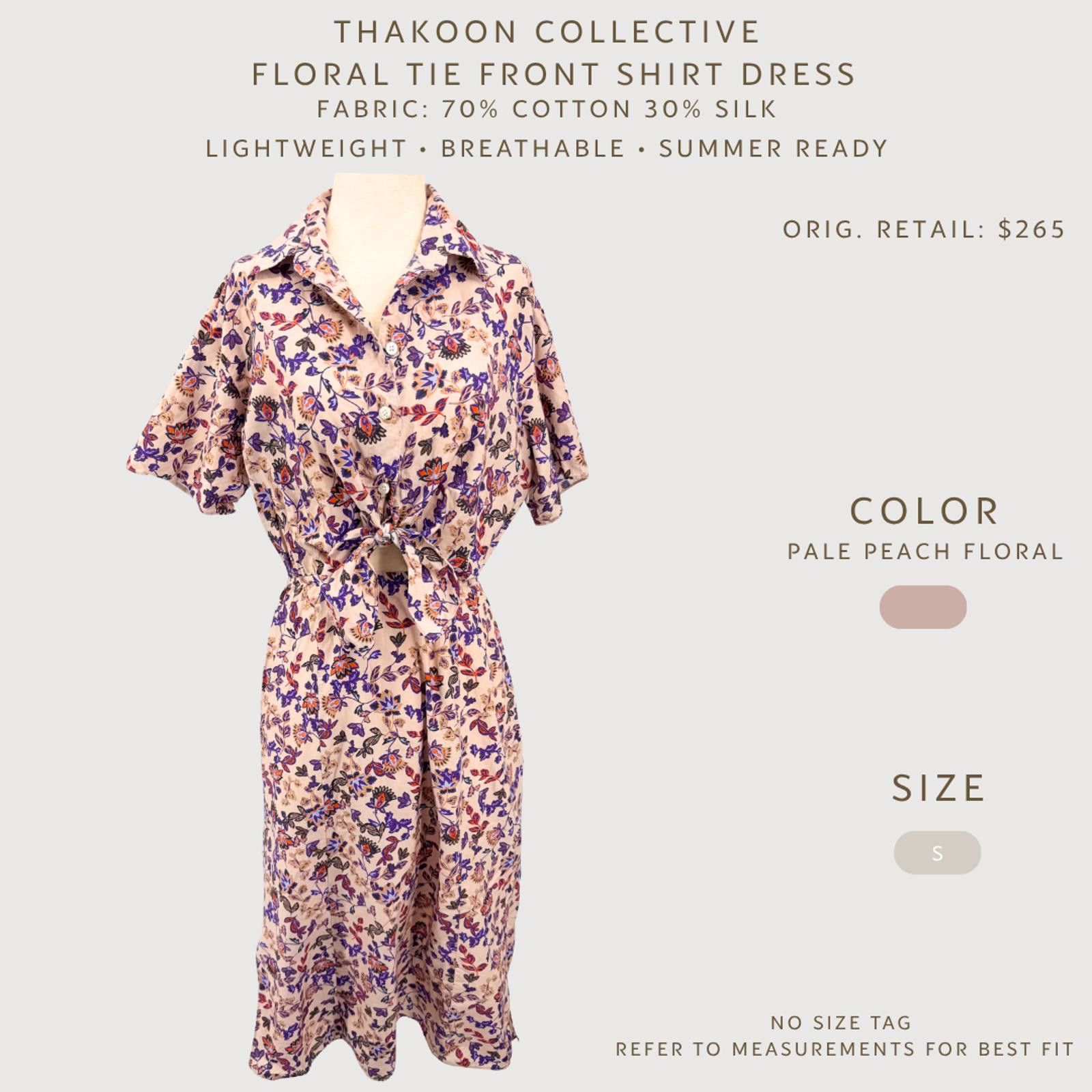 Other Thakoon Floral Tie Front Midi Dress Cotton Silk Peach S Size S / US 4 / IT 40 - 2 Thumbnail