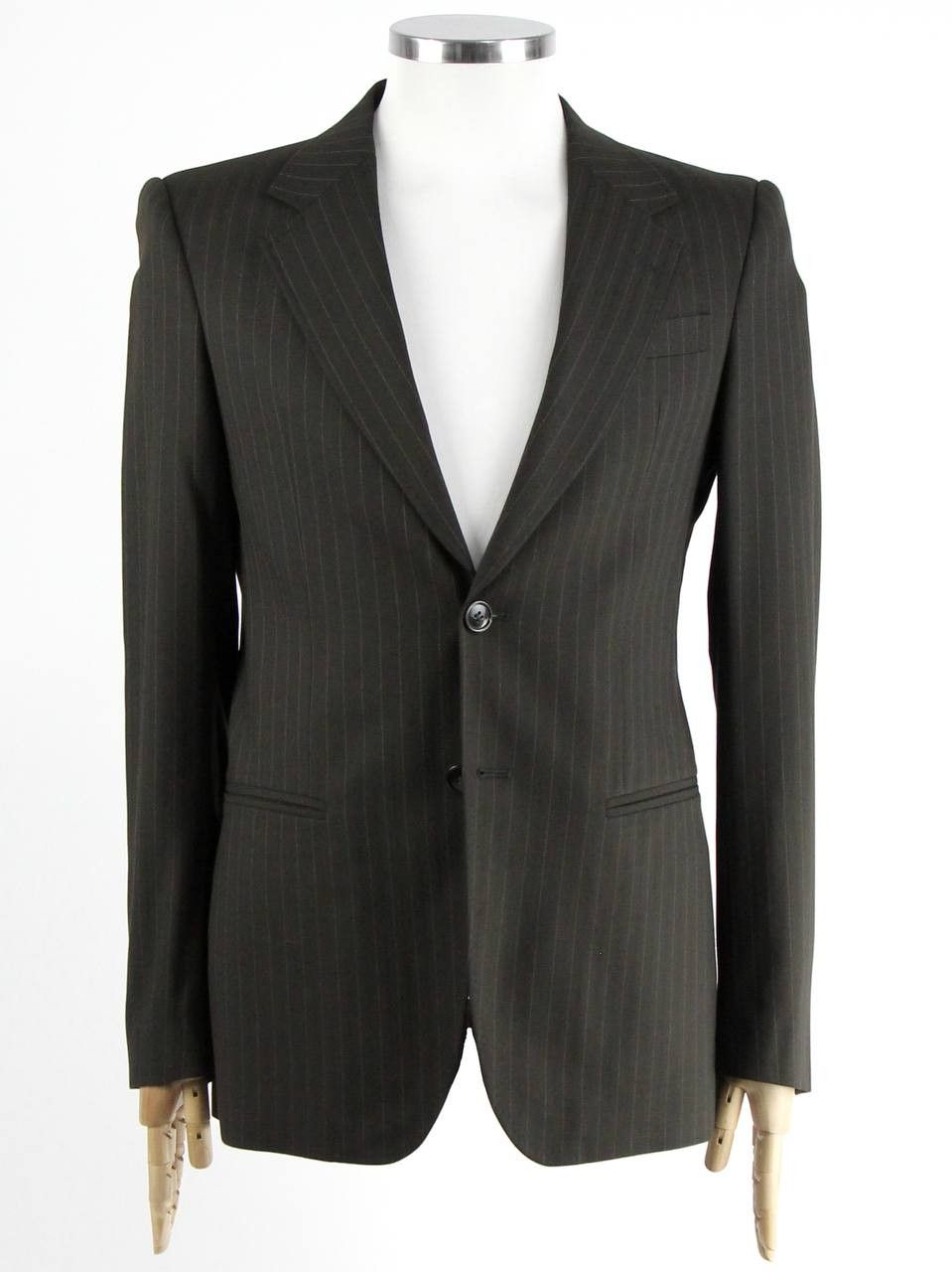 Emporio Armani EMPORIO ARMANI Striped wool and viscose jacket Size 46R - 1 Thumbnail