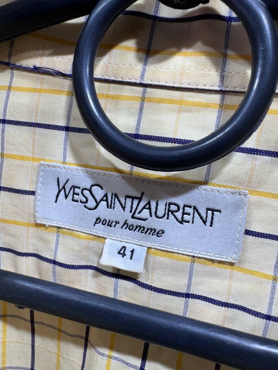 Yves Saint Laurent Vintage Yves Saint Laurent YSL Mens Short Sleeve Shirt Plaid Size US L / EU 52-54 / 3 - 9 Thumbnail