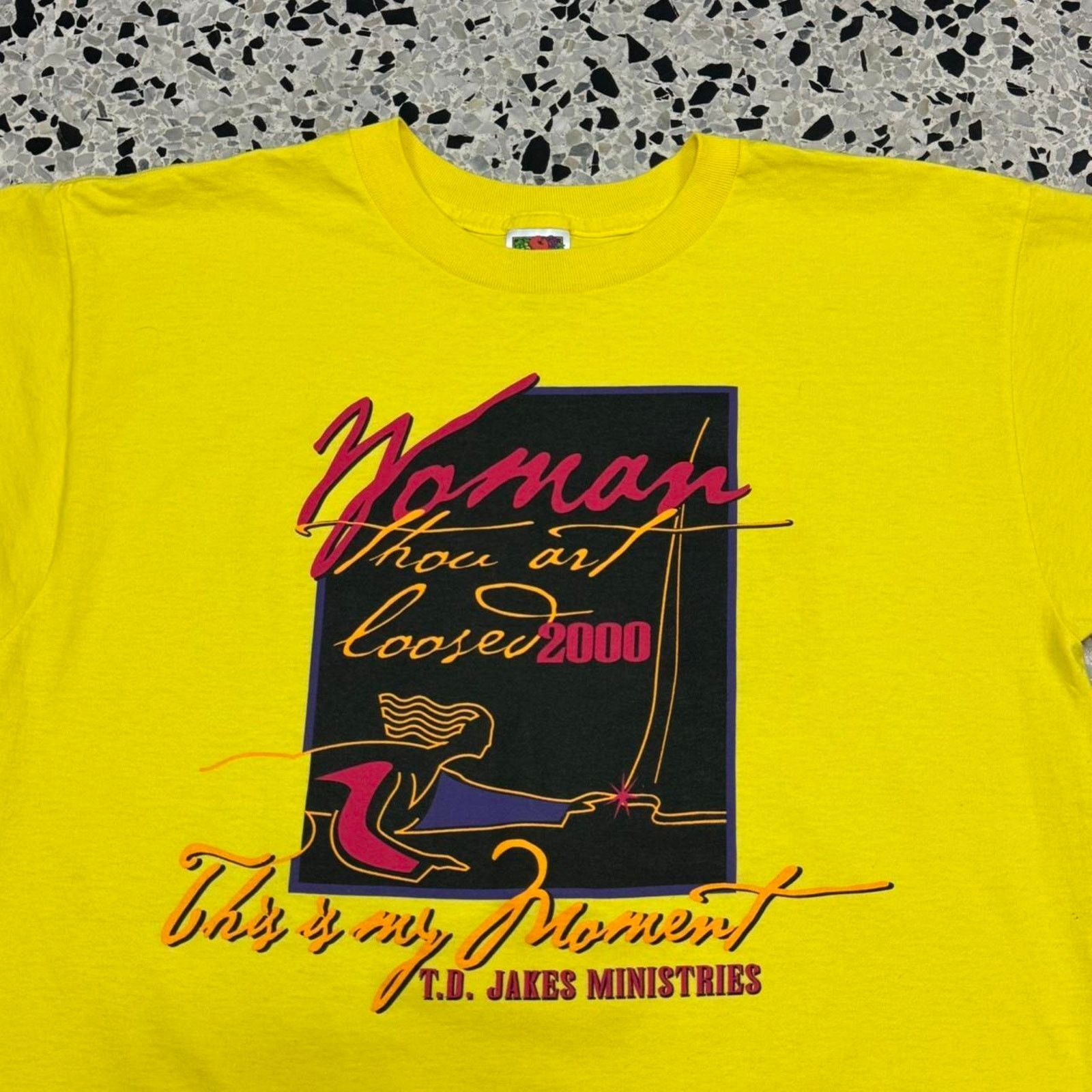 Fruit Of The Loom × Vintage VINTAGE Y2K WOMAN THOU ART LOOSED 2000 MUSICAL PROMO TEE: Size US L / EU 52-54 / 3 - 2 Thumbnail