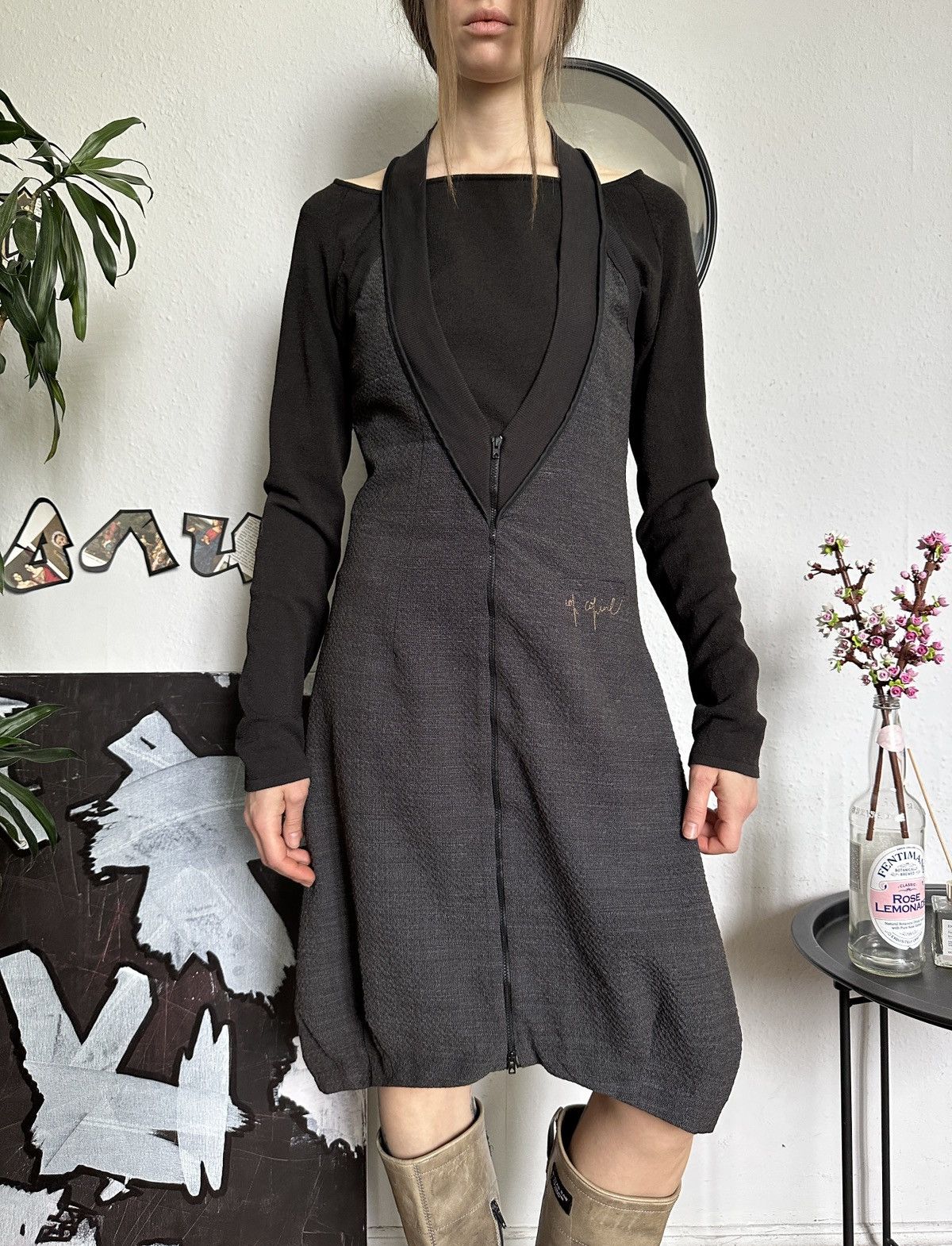 Cop Copine × Vintage Vintage Cop Copine Zip Up Vintage Avant Garde Dress Size ONE SIZE - 1 Thumbnail