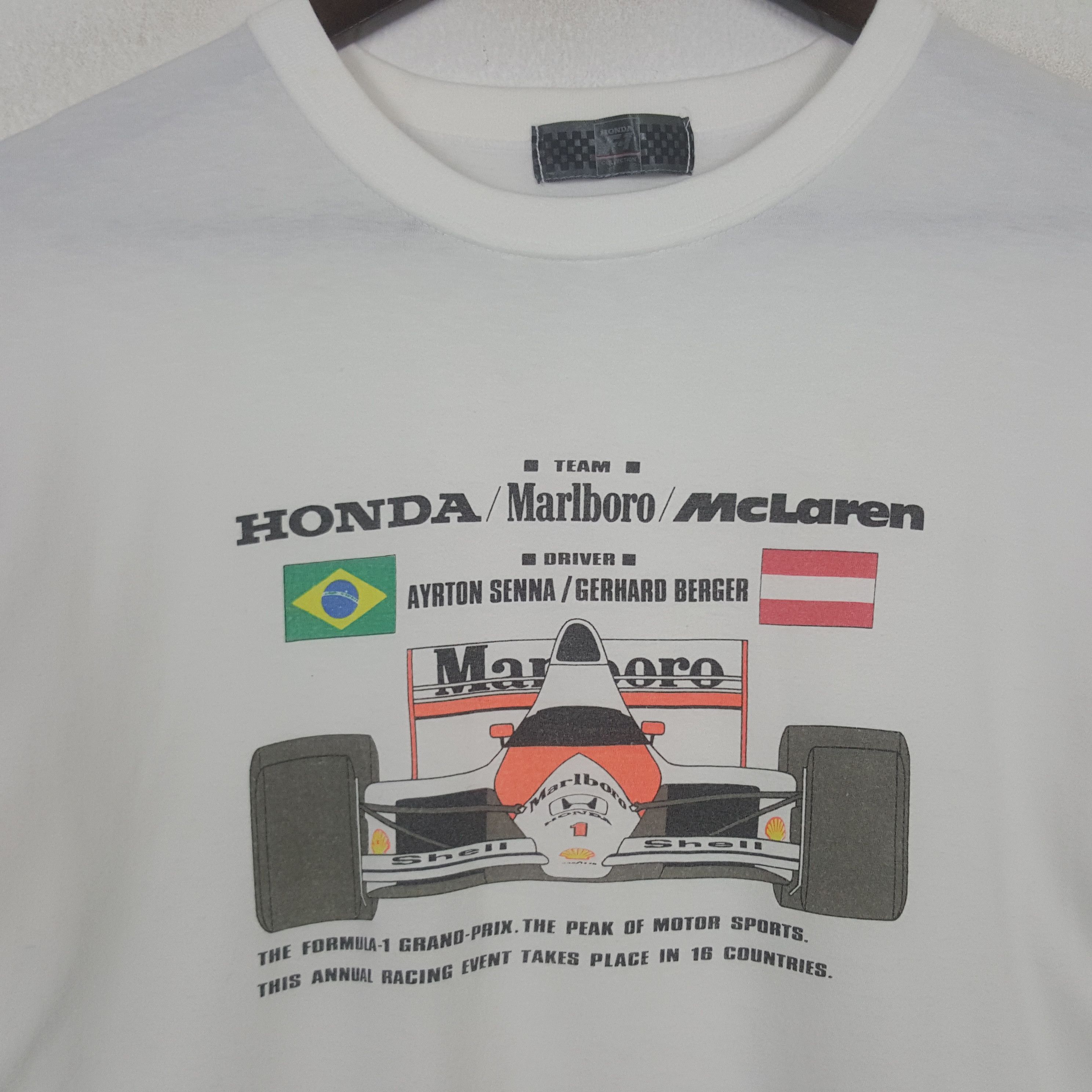 Honda Vintage Honda F1 Marlboro Mclaren Racing Tshirt Size US M / EU 48-50 / 2 - 2 Thumbnail