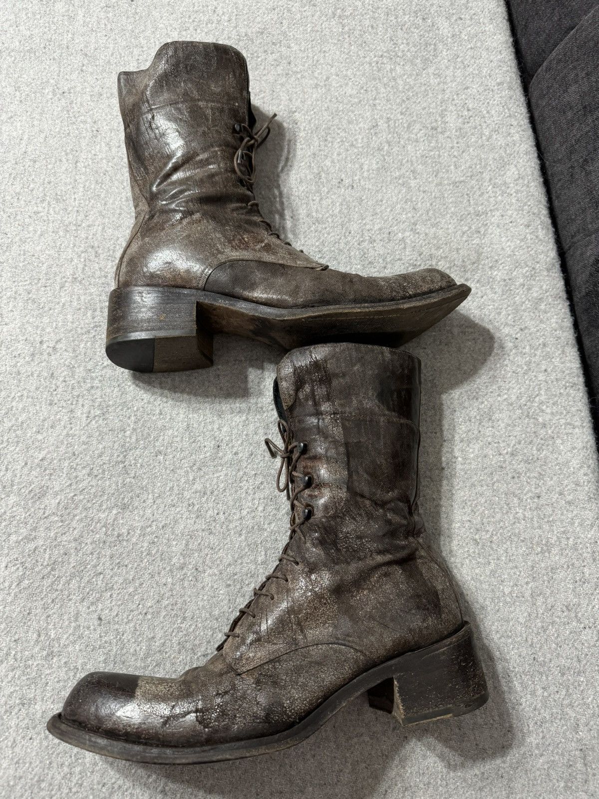 Gianni Barbato Gianni Barbato Distressed Black Leather Vintage boots 37 Size US 7 / IT 37 - 2 Thumbnail