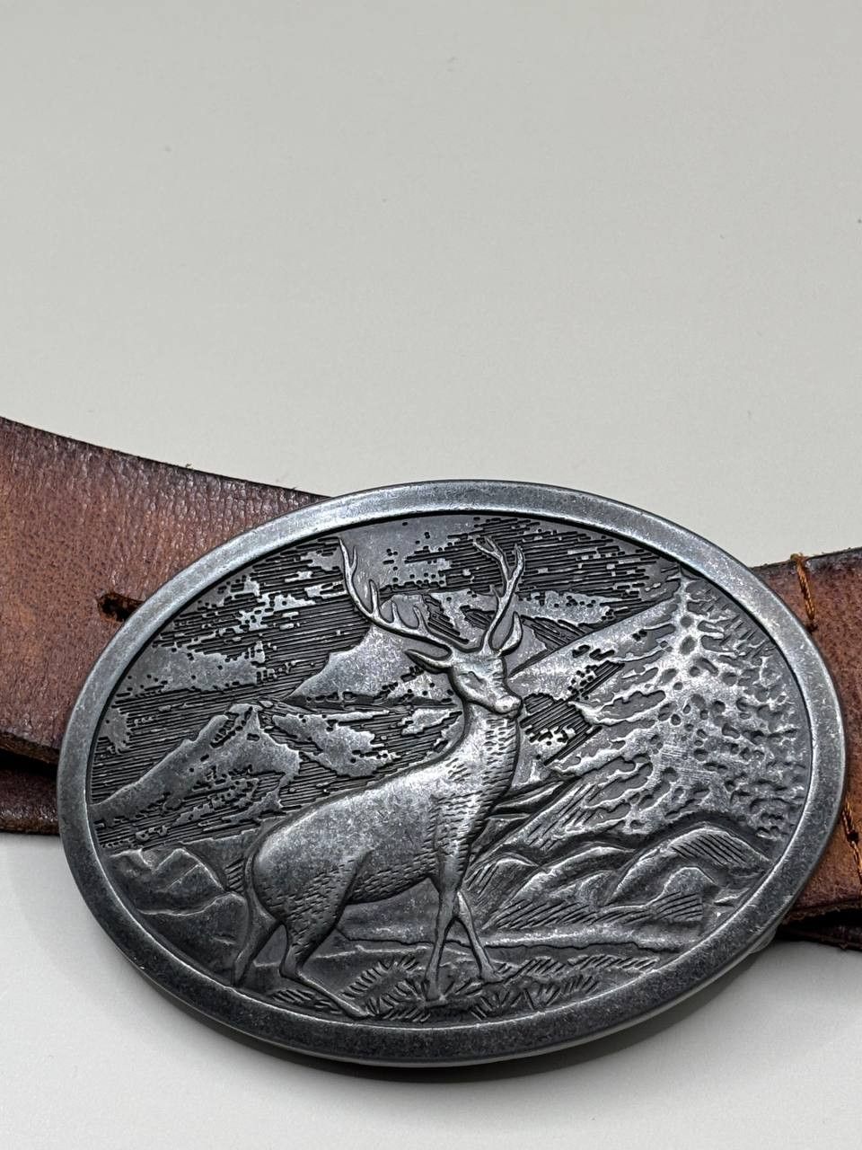 River Island River Island Made in England Vintage Stag Leather Belt Size ONE SIZE - 11 Thumbnail