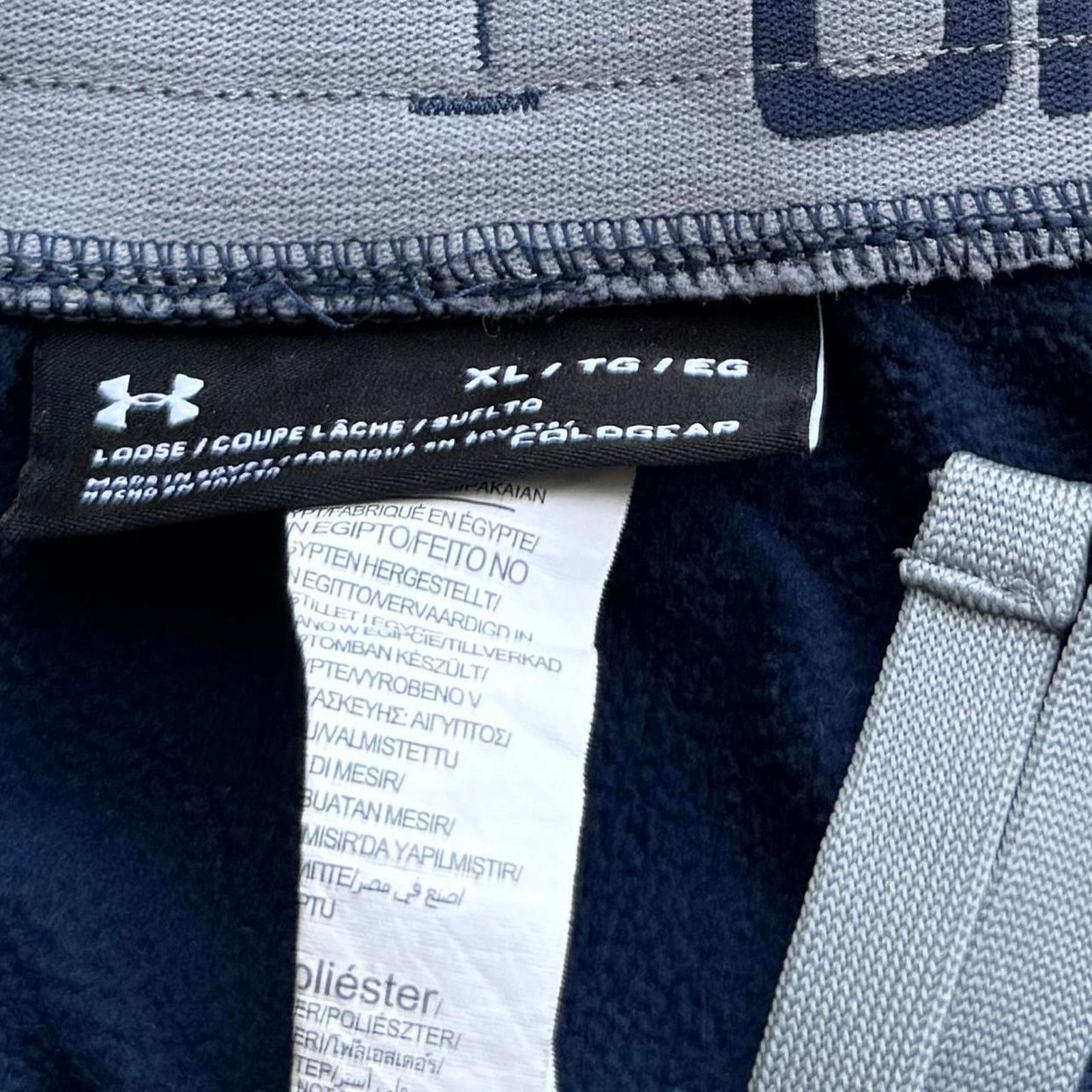 Japanese Brand × Under Armour × Vintage Vintage Y2K Under Armour Blue Tech Cyber Drill Sweatpants Size US 36 / EU 52 - 4 Thumbnail