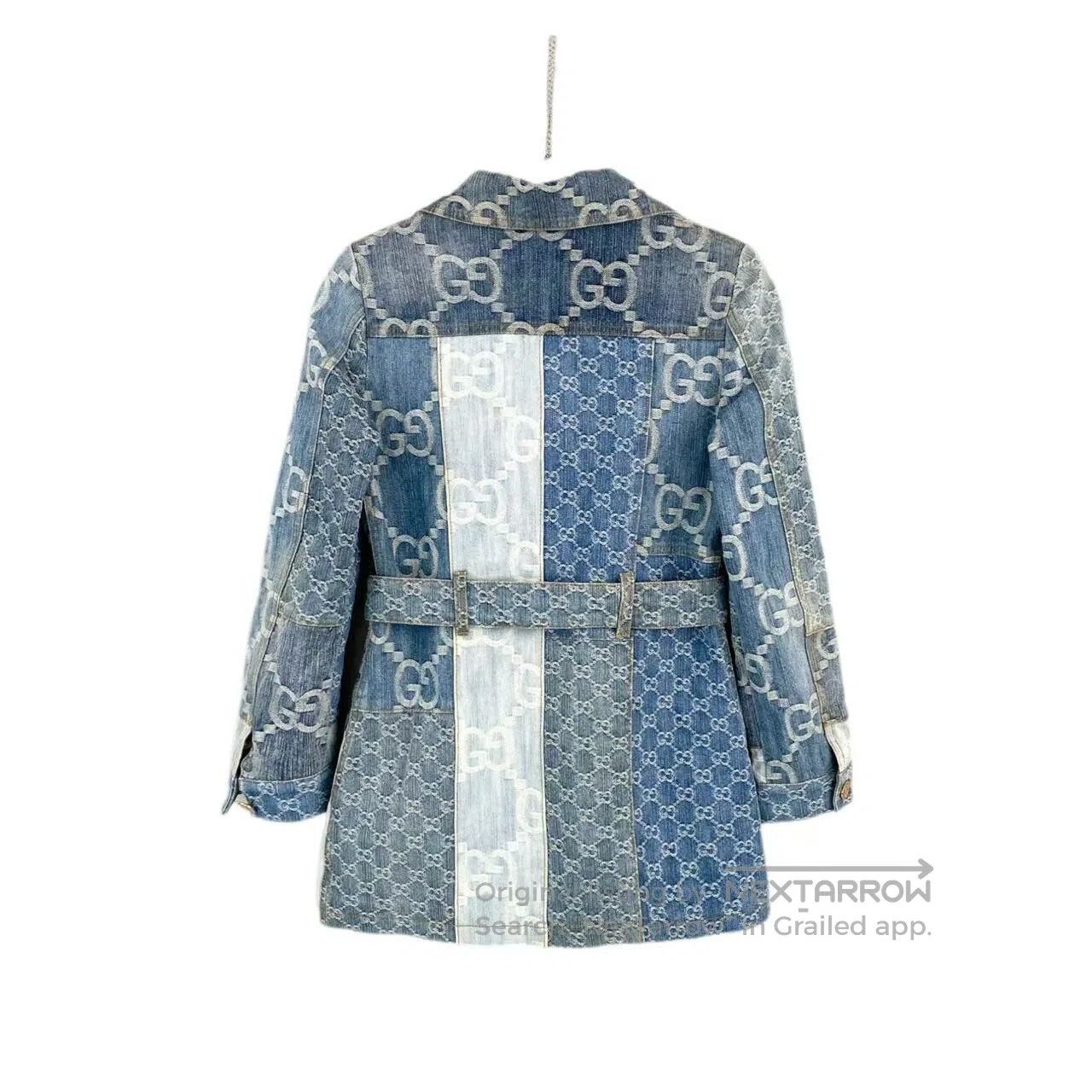 Gucci Guicci A panelled denim belt jacket| Size XXS / US 00 / IT 34 - 2 Thumbnail