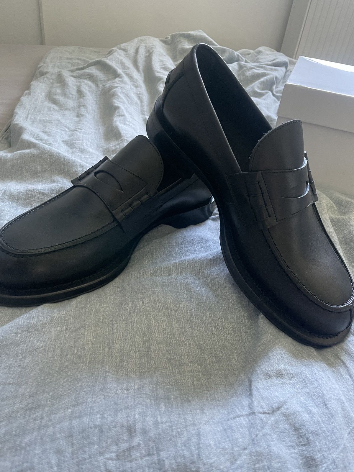 image of Lanvin Leather Loafers in Black, Men's (Size 9)
