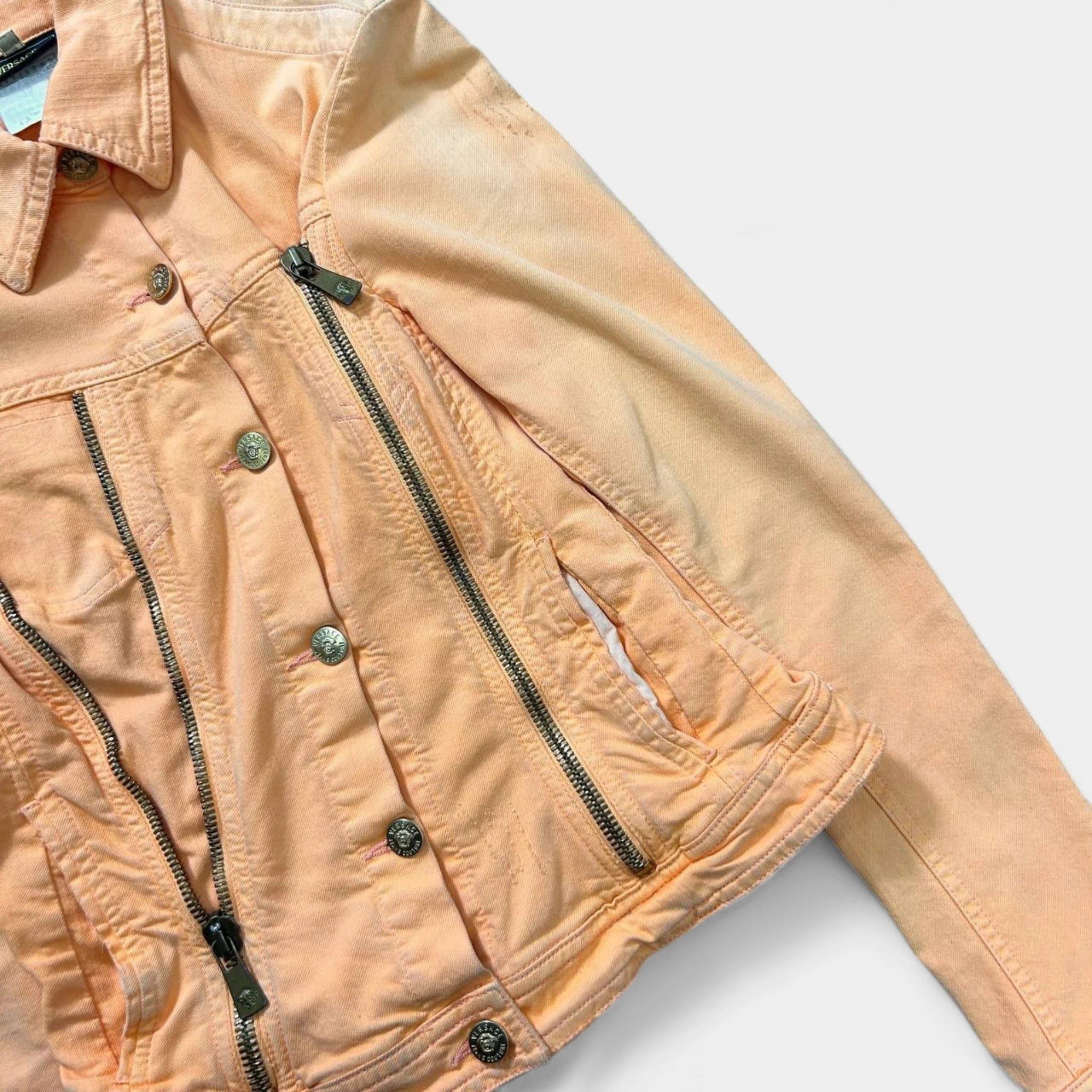 Versace Versace Jeans Couture Orange Denim Jacket Size US S / EU 44-46 / 1 - 3 Thumbnail