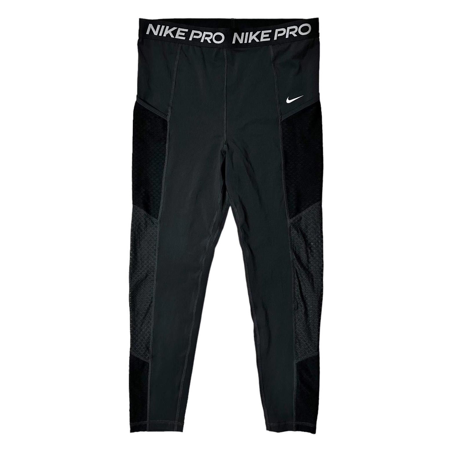 Nike Nike Pro Dri Fit Mesh Inset Crop Leggings Black Women's L Size 36" / US 14 / IT 50 - 1 Thumbnail