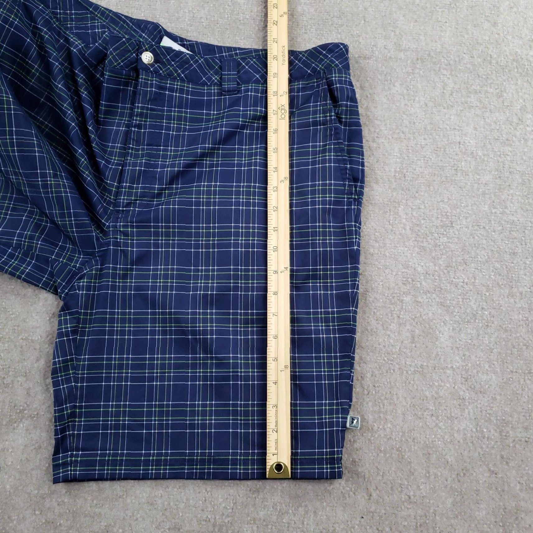 Vintage Zero Restriction Mens 40 Blue Plaid Tour Series Golf Performance Stretch Shorts Size US 40 / EU 56 - 4 Thumbnail