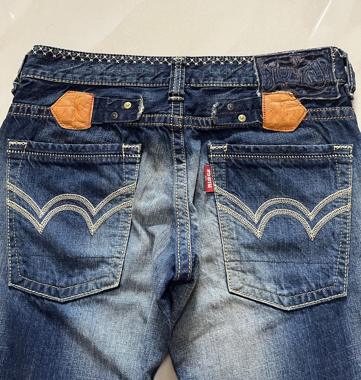 Edwin Flare Jeans Edwin blue trip distressed faded low rise F1 Size US 31 - 13 Thumbnail