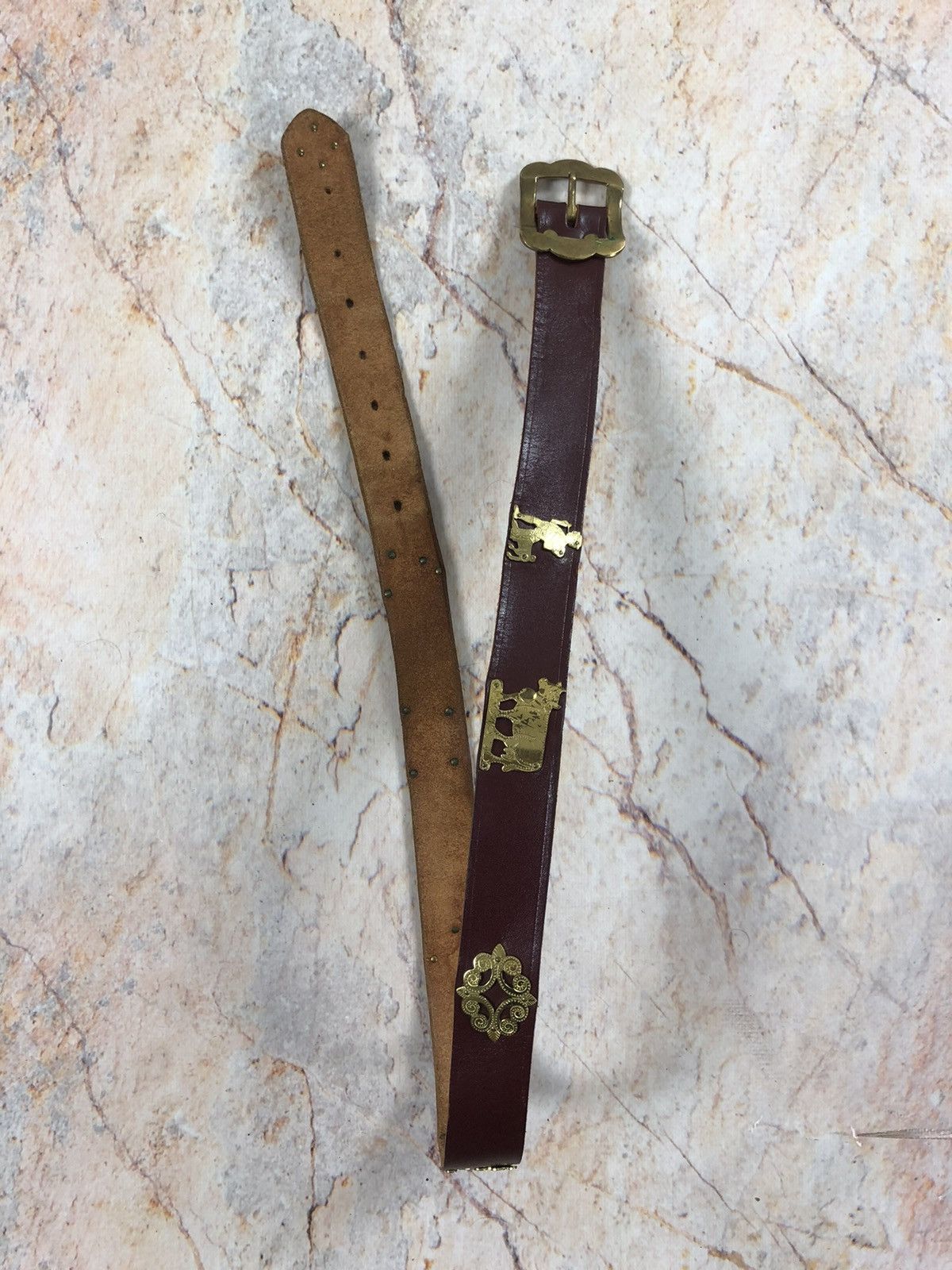 Etro × Vintage Etro cow vintage leather belt Size ONE SIZE - 2 Thumbnail
