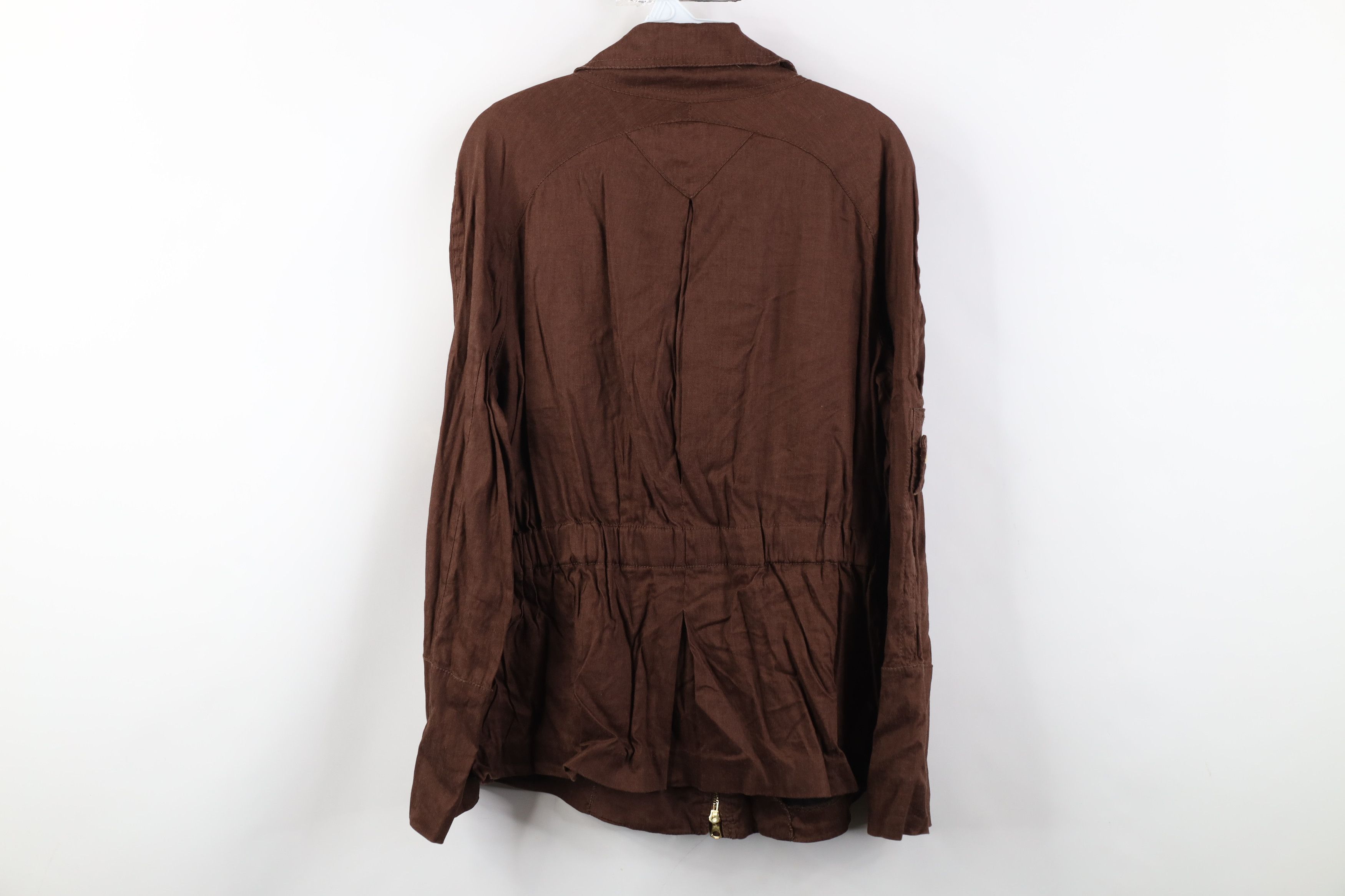 Vintage Vintage 90s Y2K Cache Flared Sleeve Linen Jacket Brown Size M / US 6-8 / IT 42-44 - 14 Thumbnail