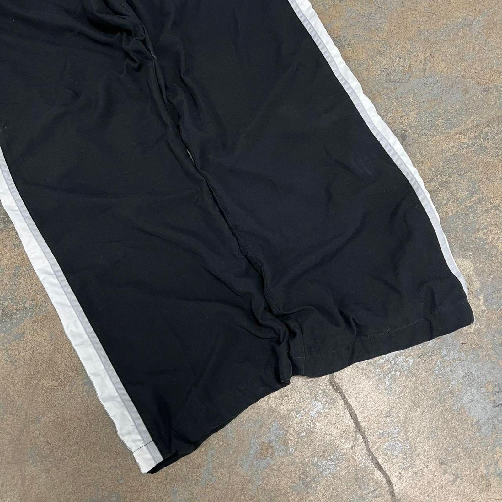 Nike Black Nike Track Pants white stripe large baggy y2k wide leg Size 34 - 4 Thumbnail