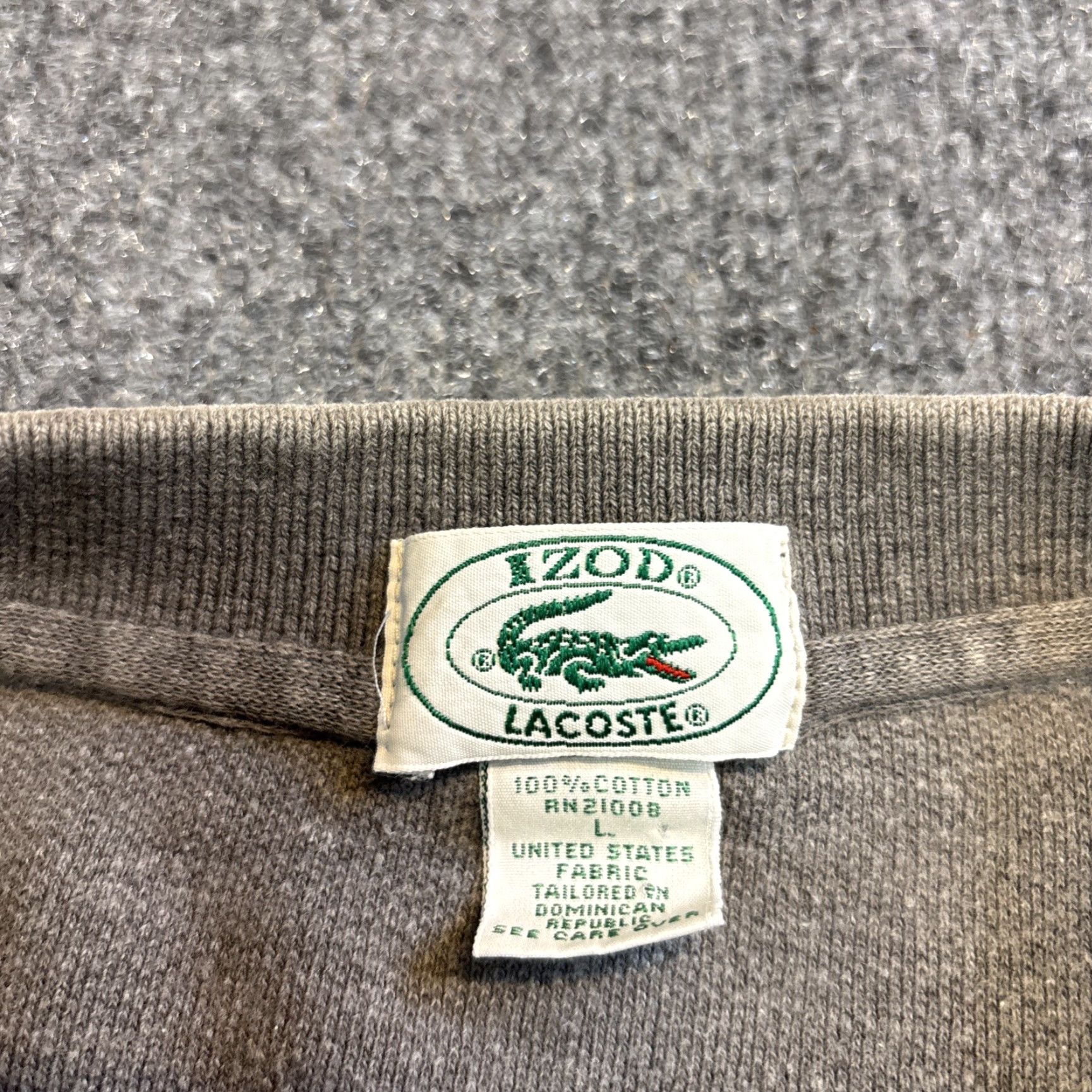 Izod VINTAGE Izod Lacoste Sweater Mens L Gray Knit Polo Long Sleeve Logo 80s Size US L / EU 52-54 / 3 - 3 Thumbnail