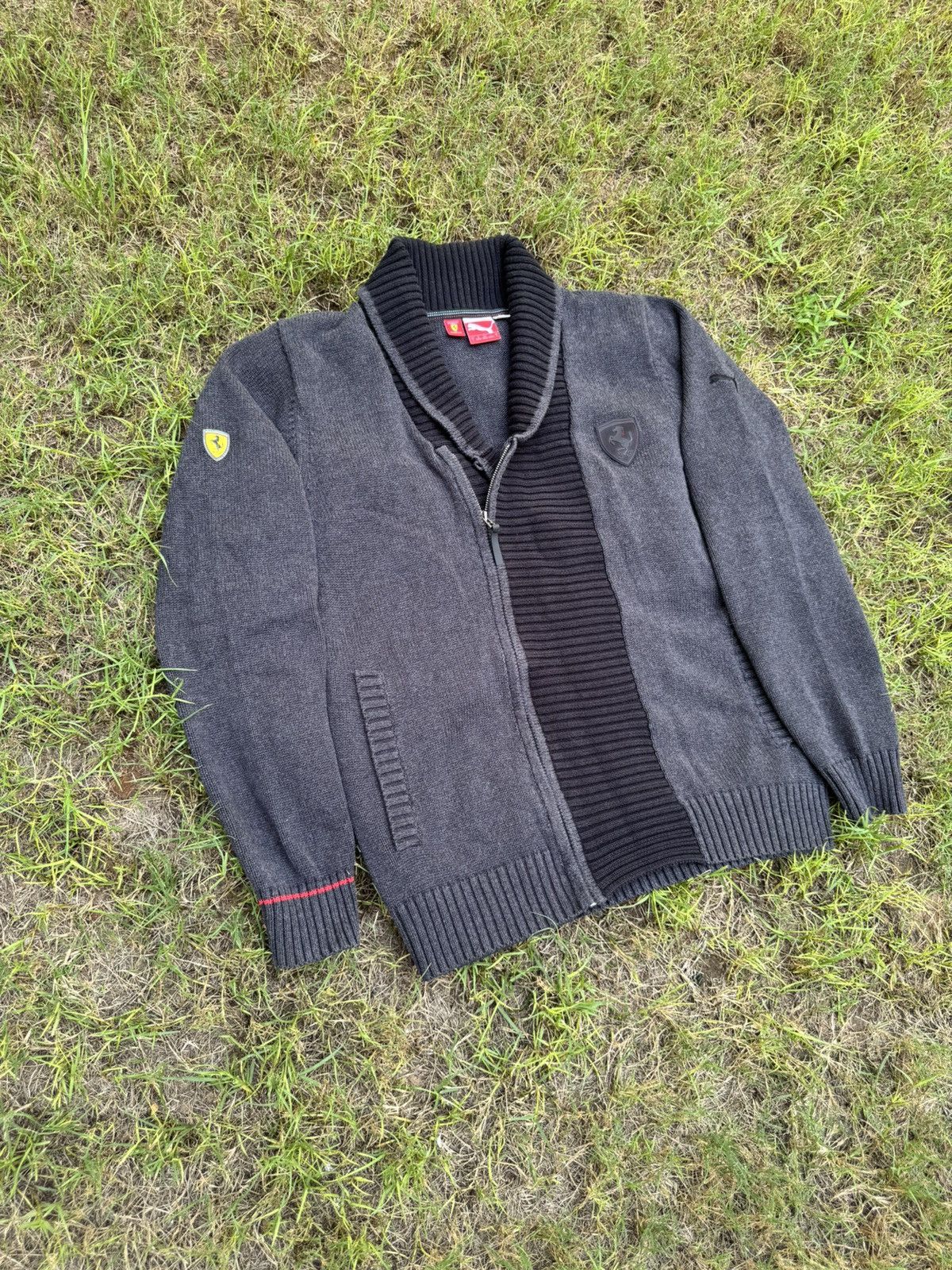 Ferrari Scuderia Ferrari X Puma cotton knit faded black jacket Size US L / EU 52-54 / 3 - 3 Thumbnail