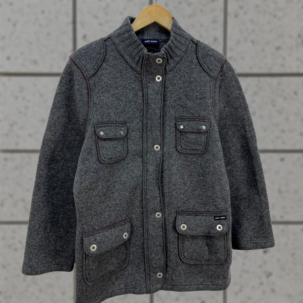 Saint James VINTAGE Saint-James Wool Blend Jacket Snap Front Utility Pockets Womens Size GB 16 US 12 Size L / US 10 / IT 46 - 1 Thumbnail
