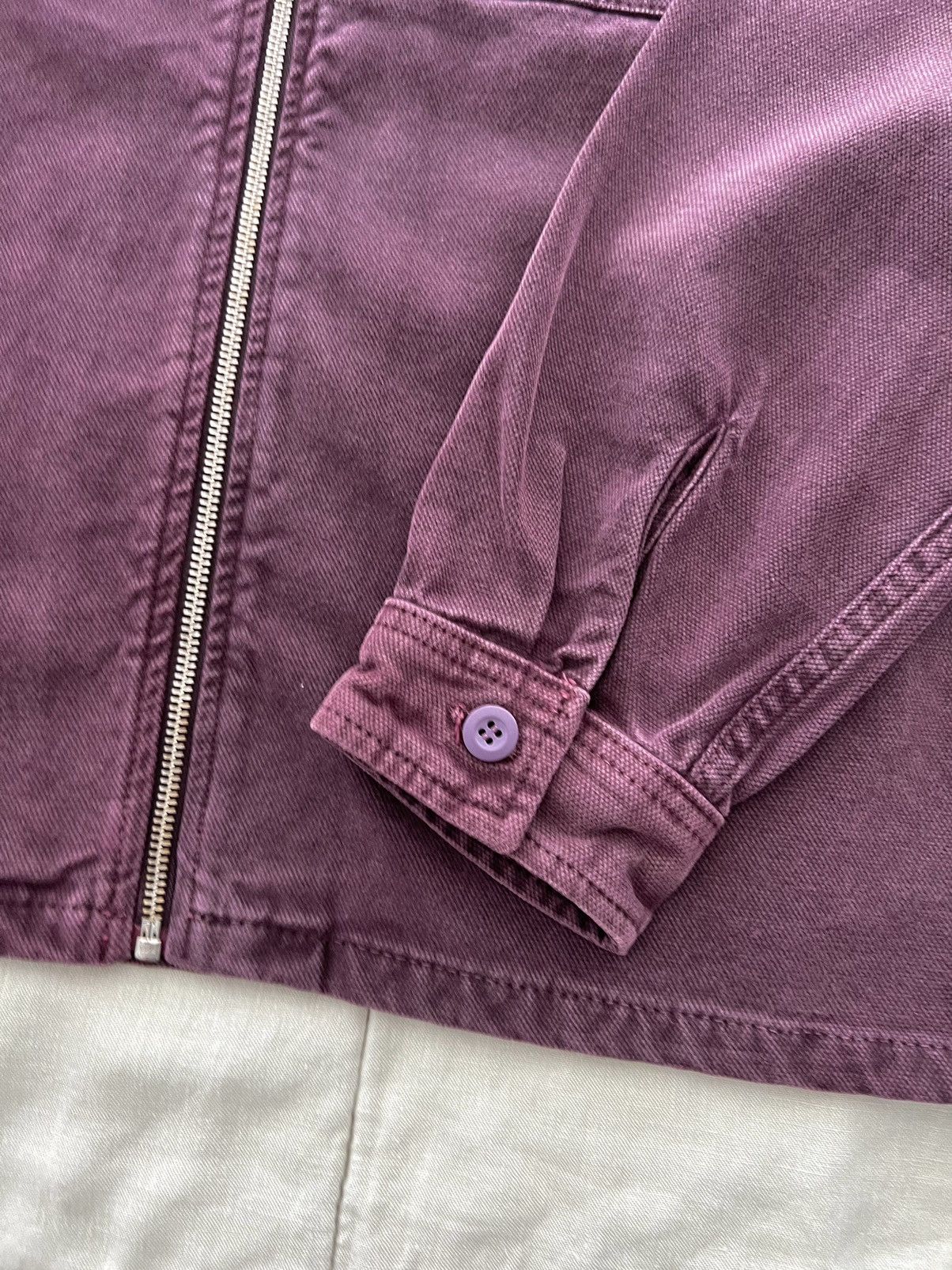 Streetwear × Stussy × Vintage Stussy Washed Canvas Zip Work