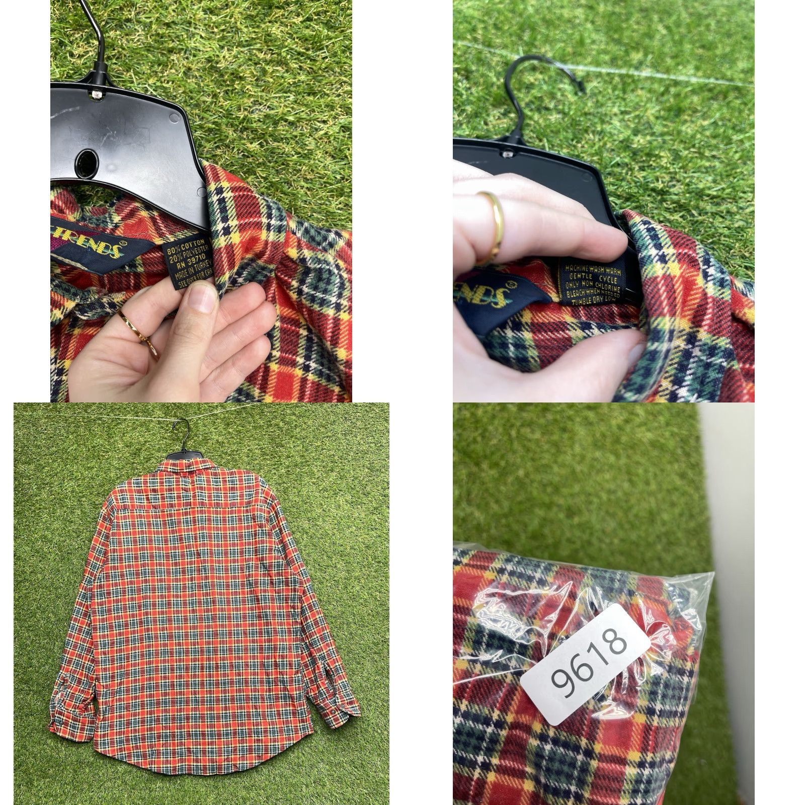 Alife VINTAGE Life Trends Red Plaid Flannel Shirt Mens XL Button-Up 100% Cotton Outdoor Workwear 80s Pockets Size US XL / EU 56 / 4 - 8 Thumbnail