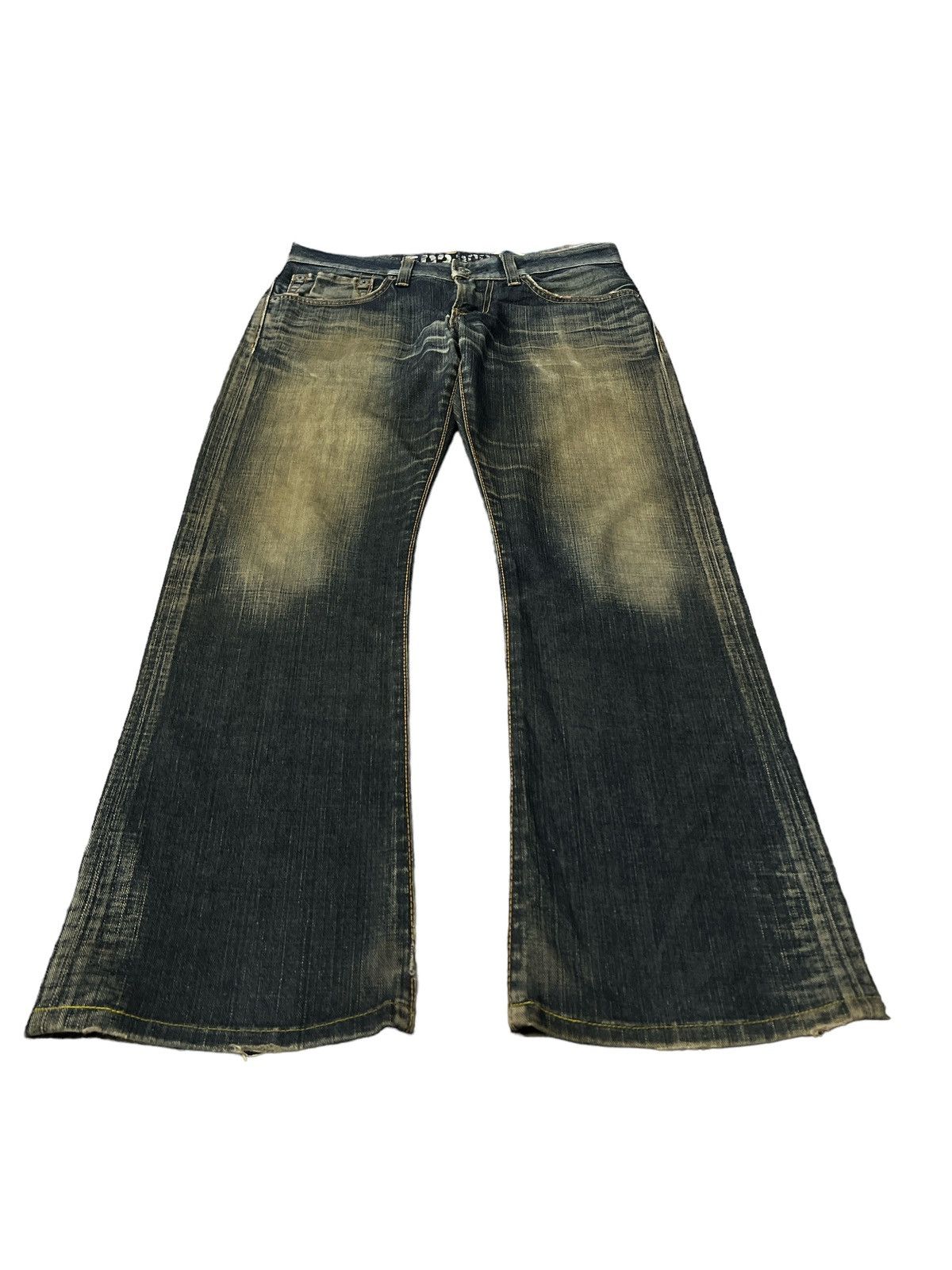Japanese Brand × Vintage FLARED💥RUSTY EDWIN 503 BOOT DISTRESSED DENIM PANT Size US 31 - 2 Thumbnail