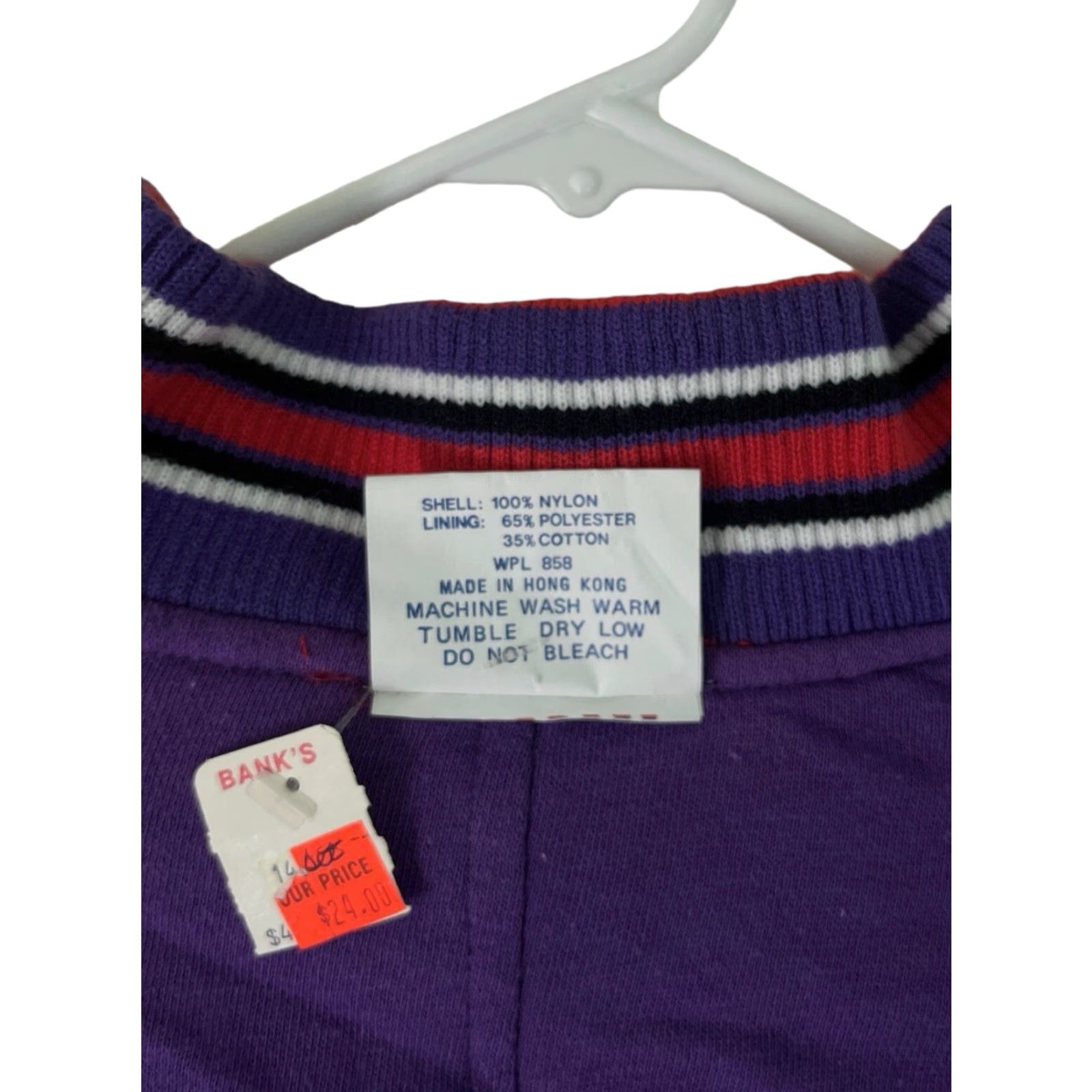 PONY VINTAGE PONY Reversible Bomber Jacket Womens Medium Red / Purple 80s 90s NWT Deadstock Size M / US 6-8 / IT 42-44 - 7 Thumbnail