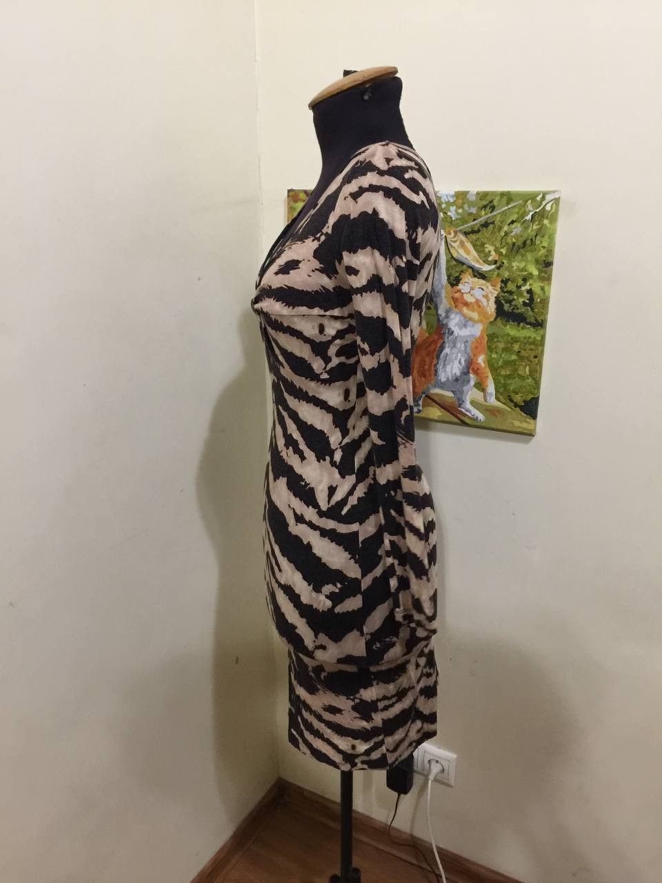 Roberto Cavalli ROBERTO CAVALLI Leopard Animal Print Wrap Dress Size M / US 6-8 / IT 42-44 - 3 Thumbnail