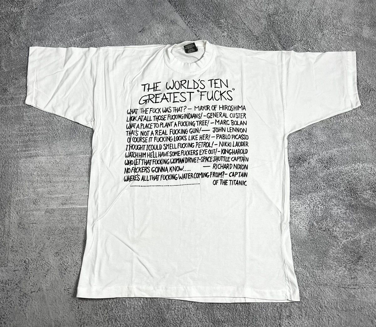 Band Tees THE WORLD'S TEN GREATEST "FUCKS" Size US L / EU 52-54 / 3 - 1 Thumbnail