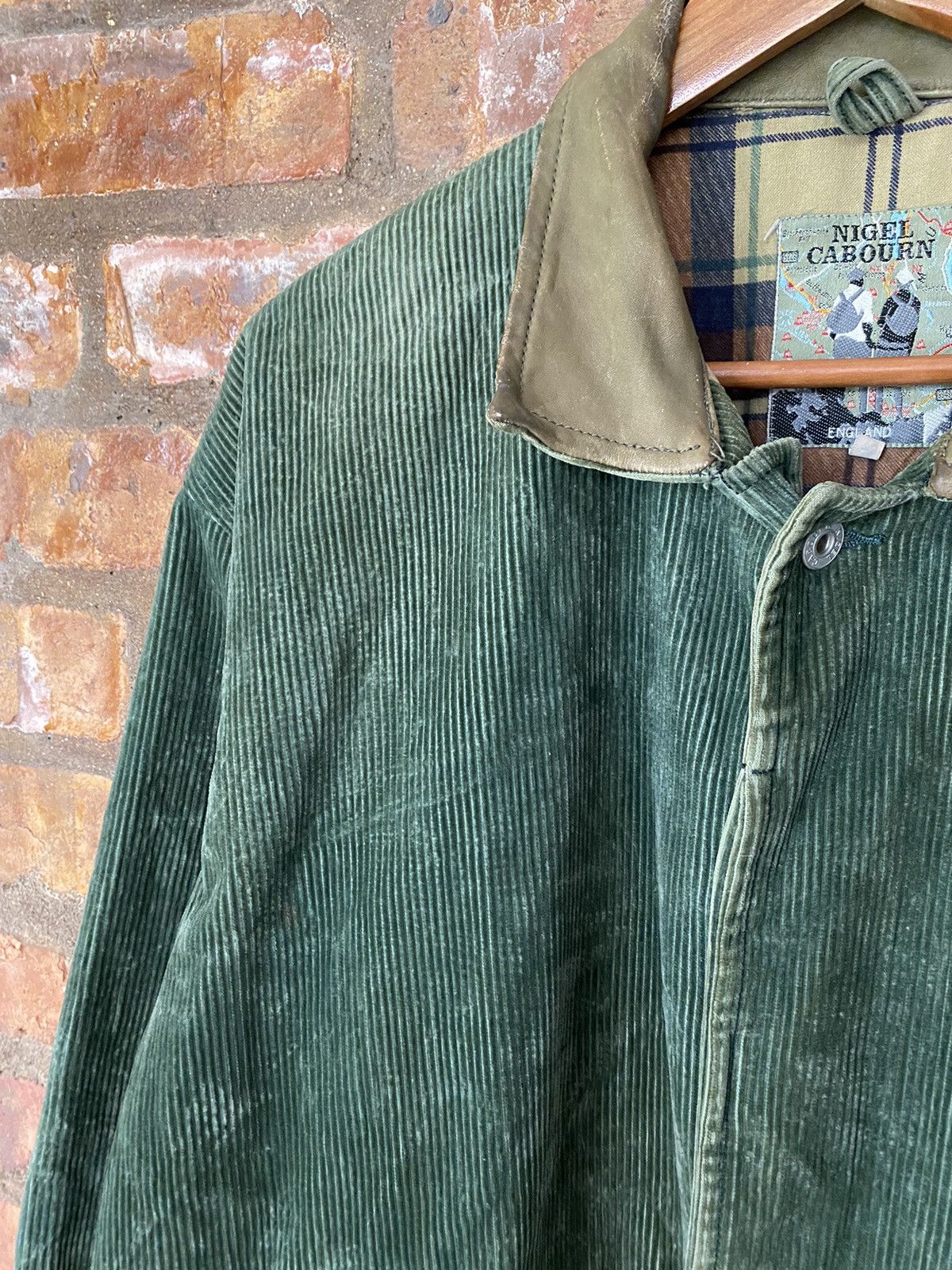 Nigel Cabourn 1990s Nigel Cabourn corduroy heavy leather collar Size US XL / EU 56 / 4 - 6 Thumbnail