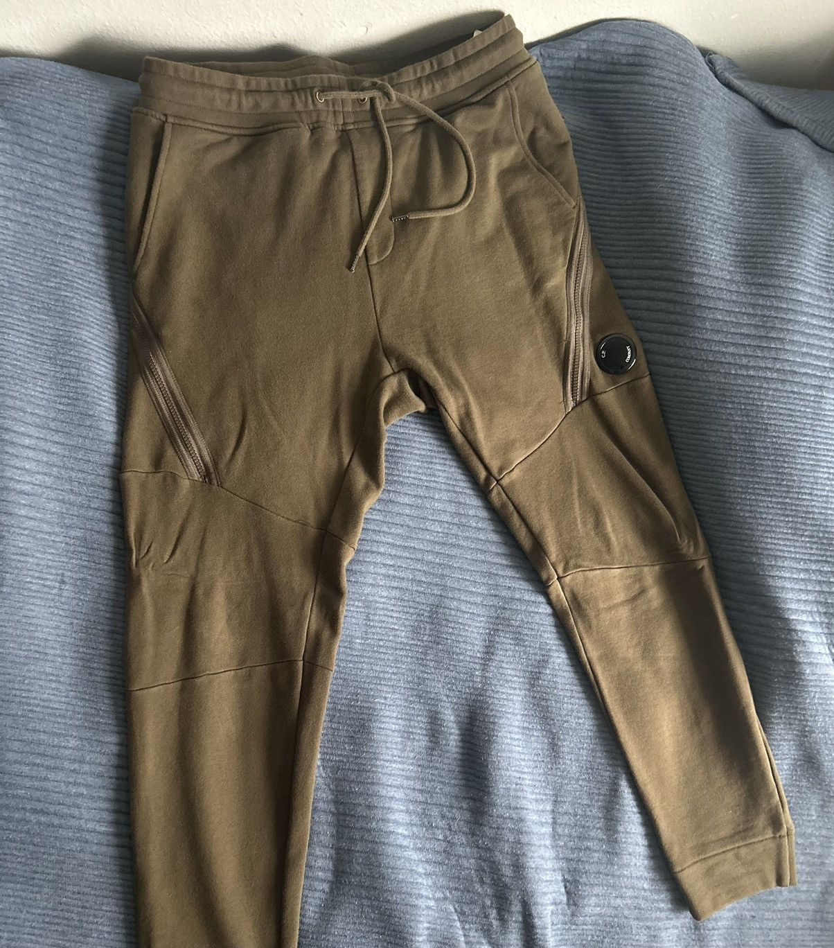 Image of C P Company Cp Company Khaki Paneled Joggers in Green, Men's (Size 30)