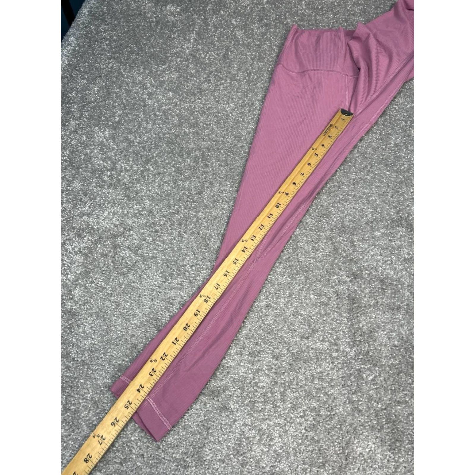Lululemon Align Ribbed High Rise Pants Womens 4 Pink Logo Stretch Yoga