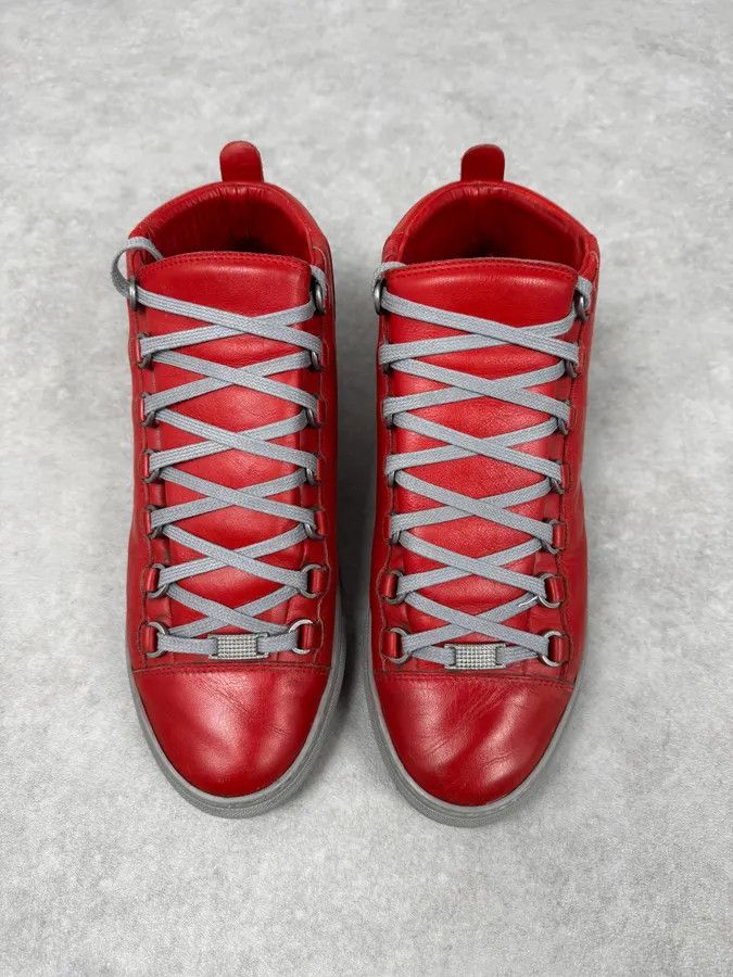 Balenciaga Balenciaga Red & Grey Arena High Sneakers Size US 7.5 / EU 40-41 - 6 Thumbnail