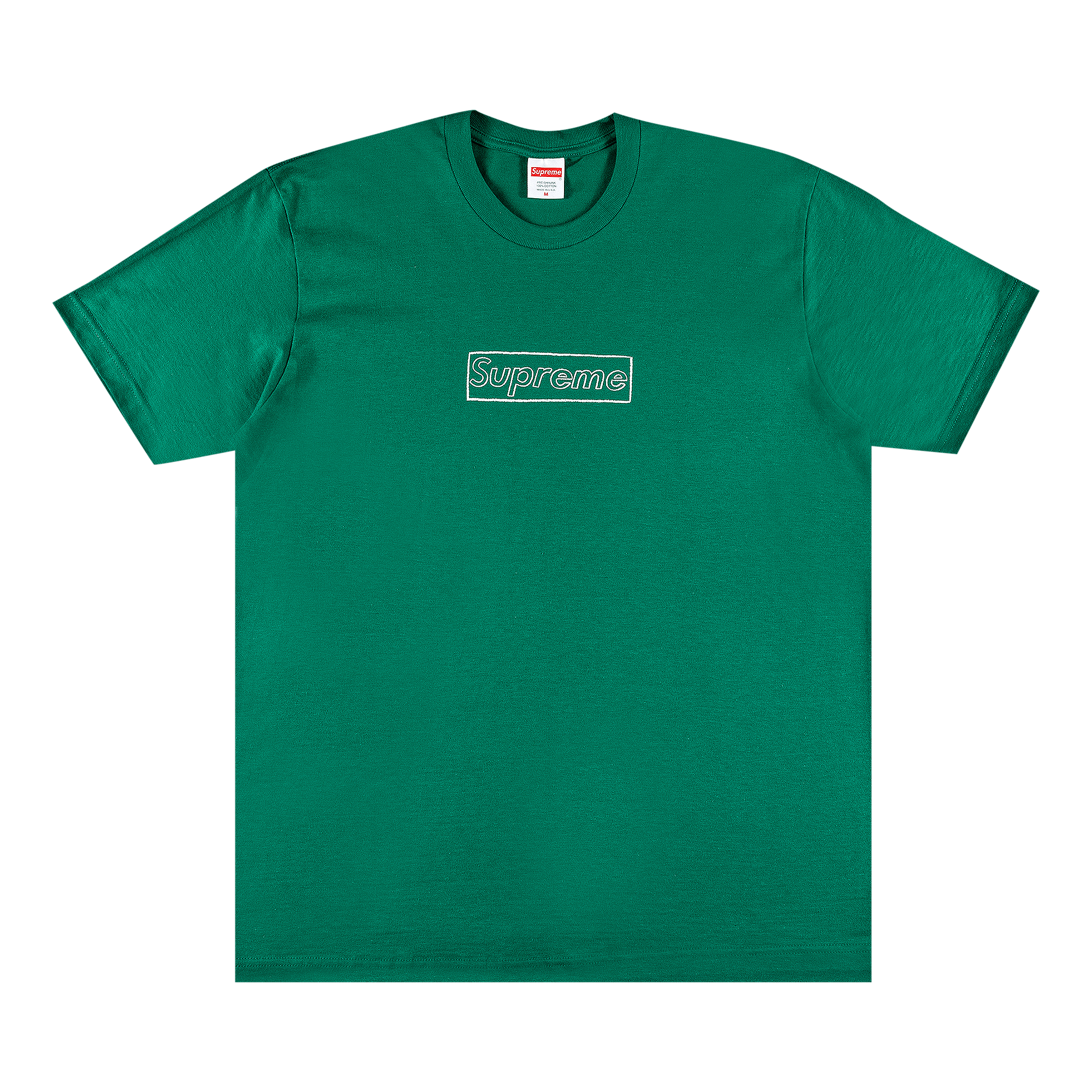 image of Supreme X Kaws Chalk Logo Tee Light Pine in Green, Men's (Size Medium)