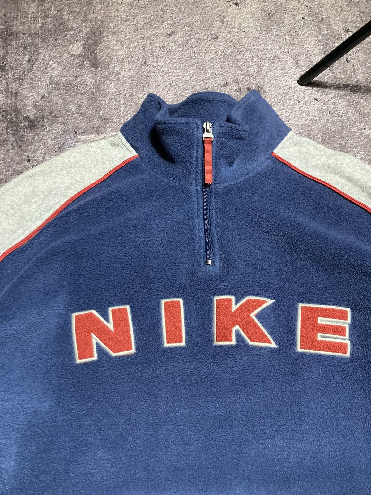 Vintage Vintage Nike Spellout Half Zip Fleece Pullover Mens L Blue Size US L / EU 52-54 / 3 - 4 Thumbnail