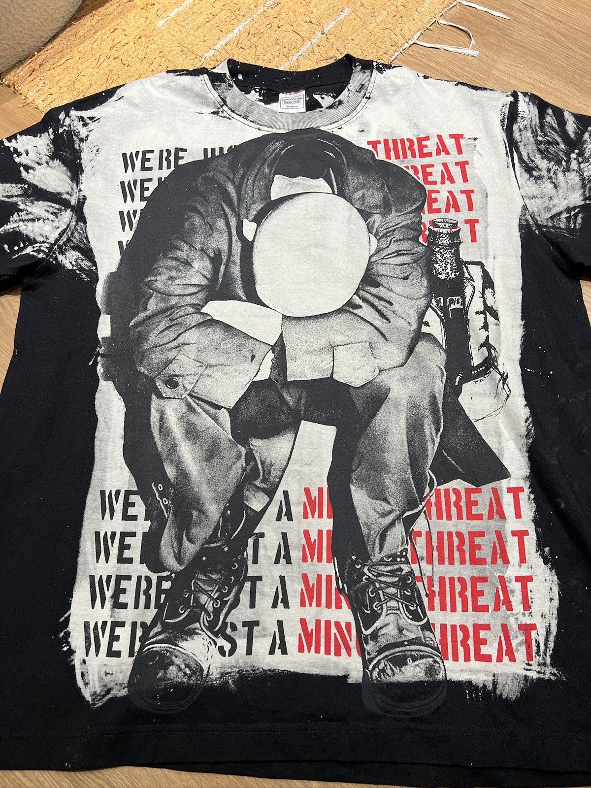 Vintage Minor threat Hardcore Punk mosquitohead bleaching tshirt Size US XL / EU 56 / 4 - 2 Thumbnail
