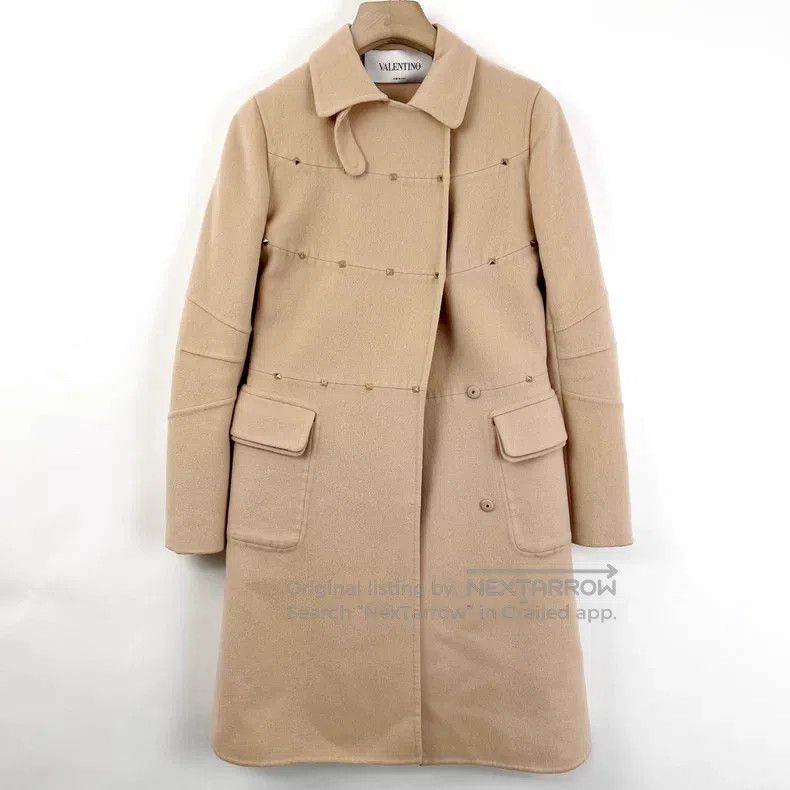 Valentino Valentino Pink rivets decorate the woolen coat Size M / US 6-8 / IT 42-44 - 1 Thumbnail