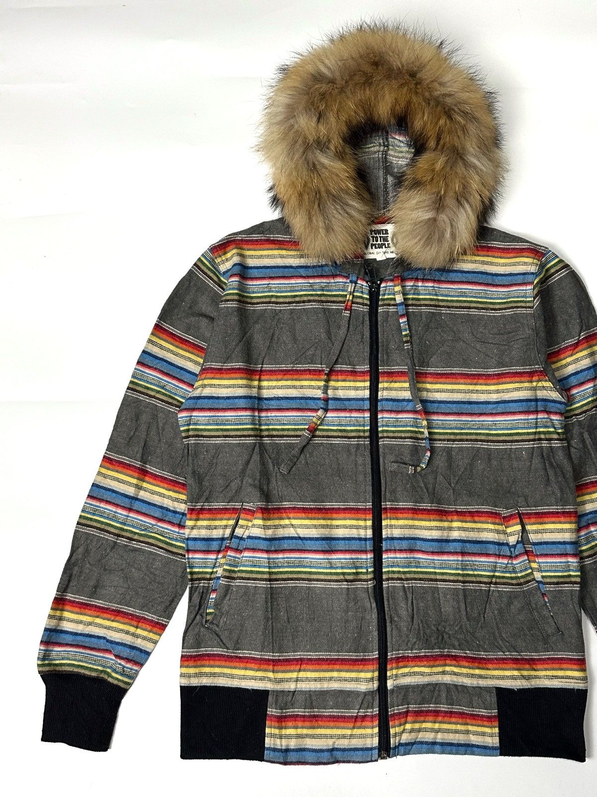 If Six Was Nine × Japanese Brand × Le Grande Bleu (L.G.B.) Fur hoodie rainbow stripe ifsixwasnine style Size US M / EU 48-50 / 2 - 4 Thumbnail