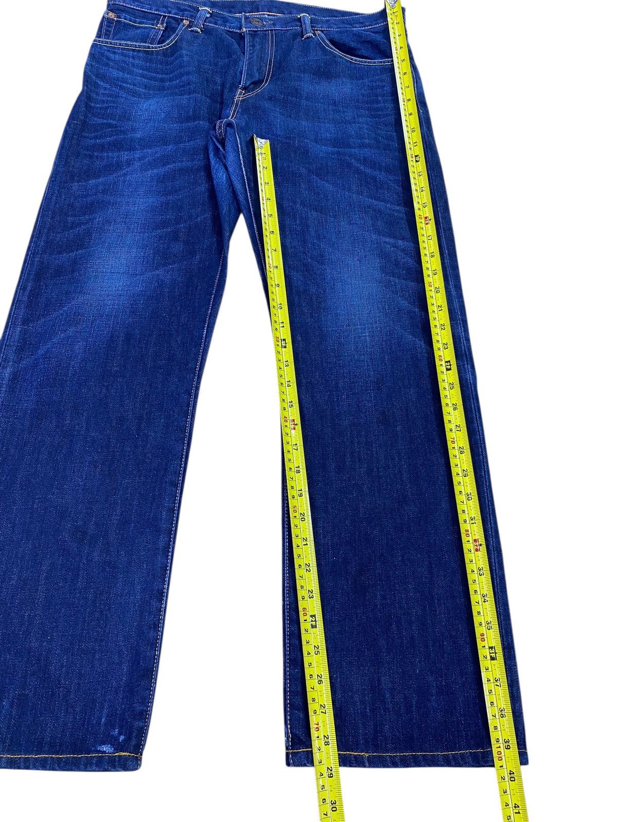 Levi's Levi’s Blue Wash Whiskered Style Straight Leg Jeans Size US 35 - 8 Thumbnail