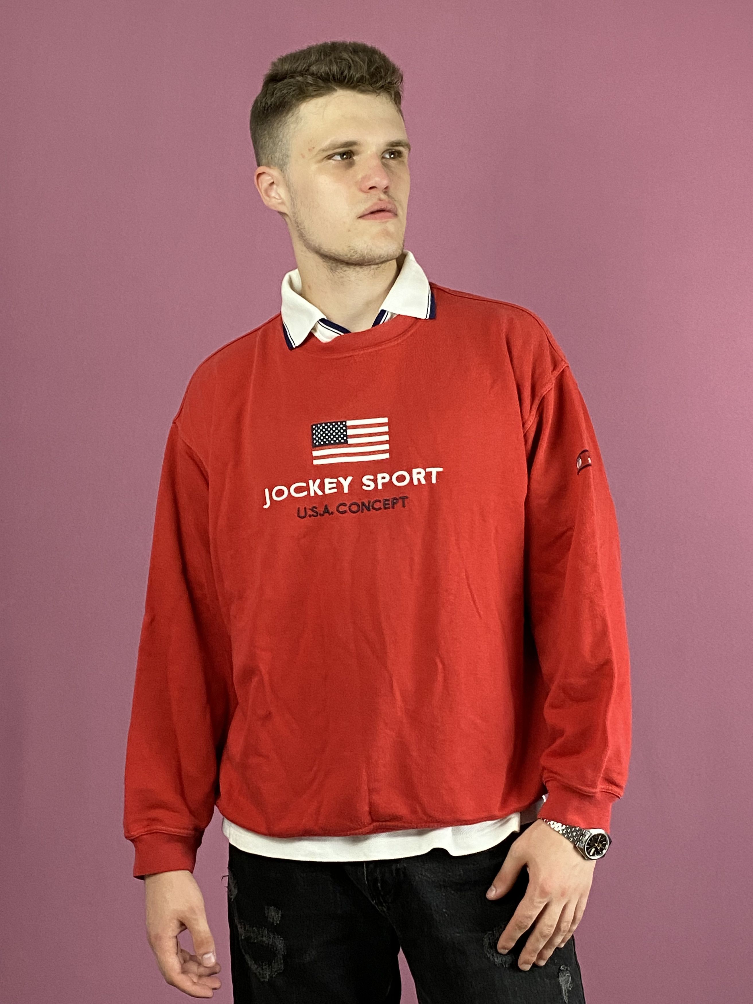 Jockey × Vintage Jockey Vintage Men's Sweatshirt - Size L Size US L / EU 52-54 / 3 - 1 Thumbnail