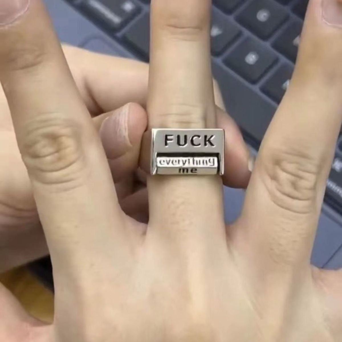 Jewelry FXCK Modern Jewelry Rings Open Size Chrome Ring (Size 7-13) Size ONE SIZE - 4 Thumbnail