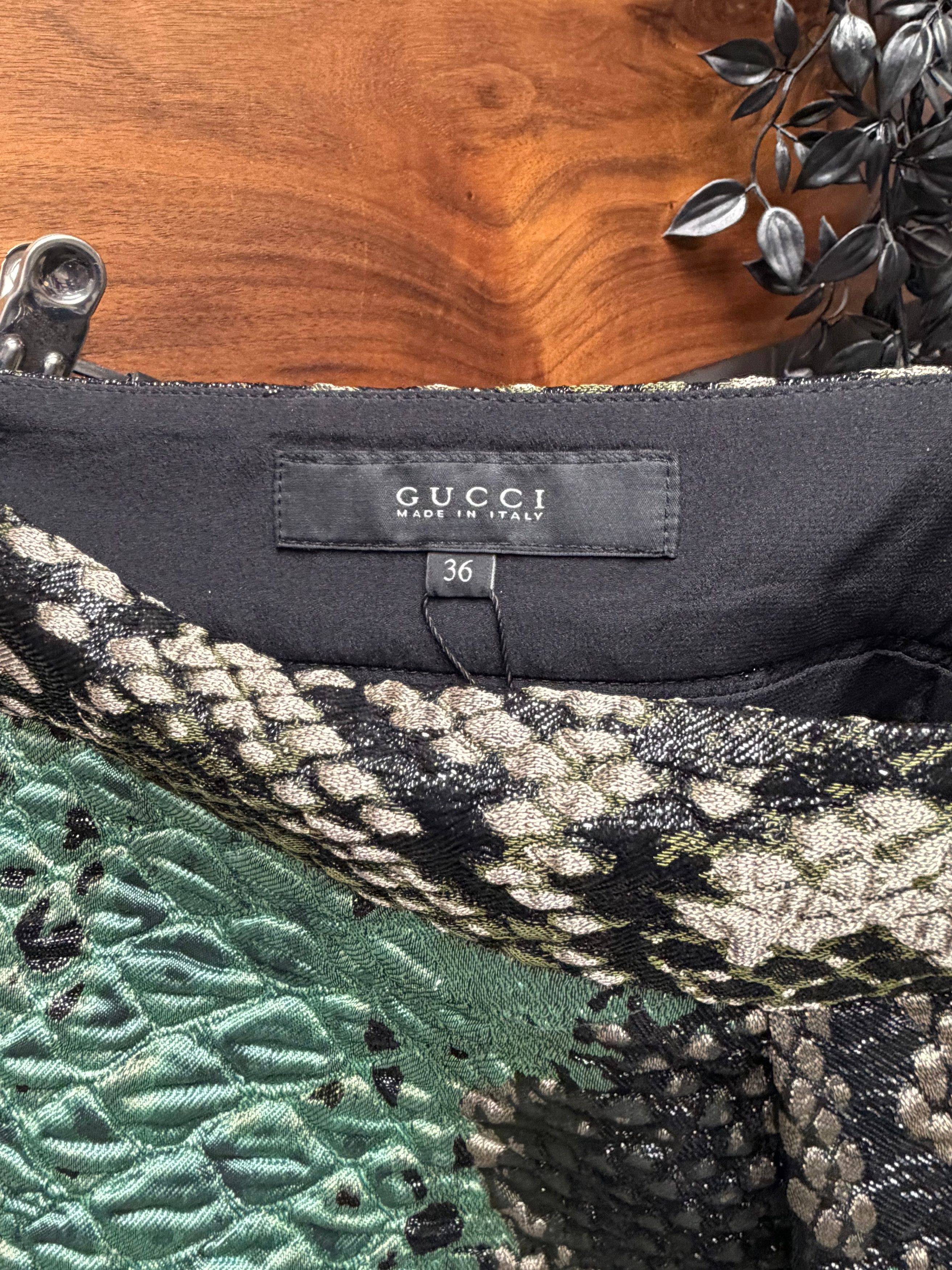 Gucci 2000s Gucci by Frida Giannini Snakeskin Patterned Midi Length Skirt Size 25" / US 0 / IT 36 - 3 Thumbnail