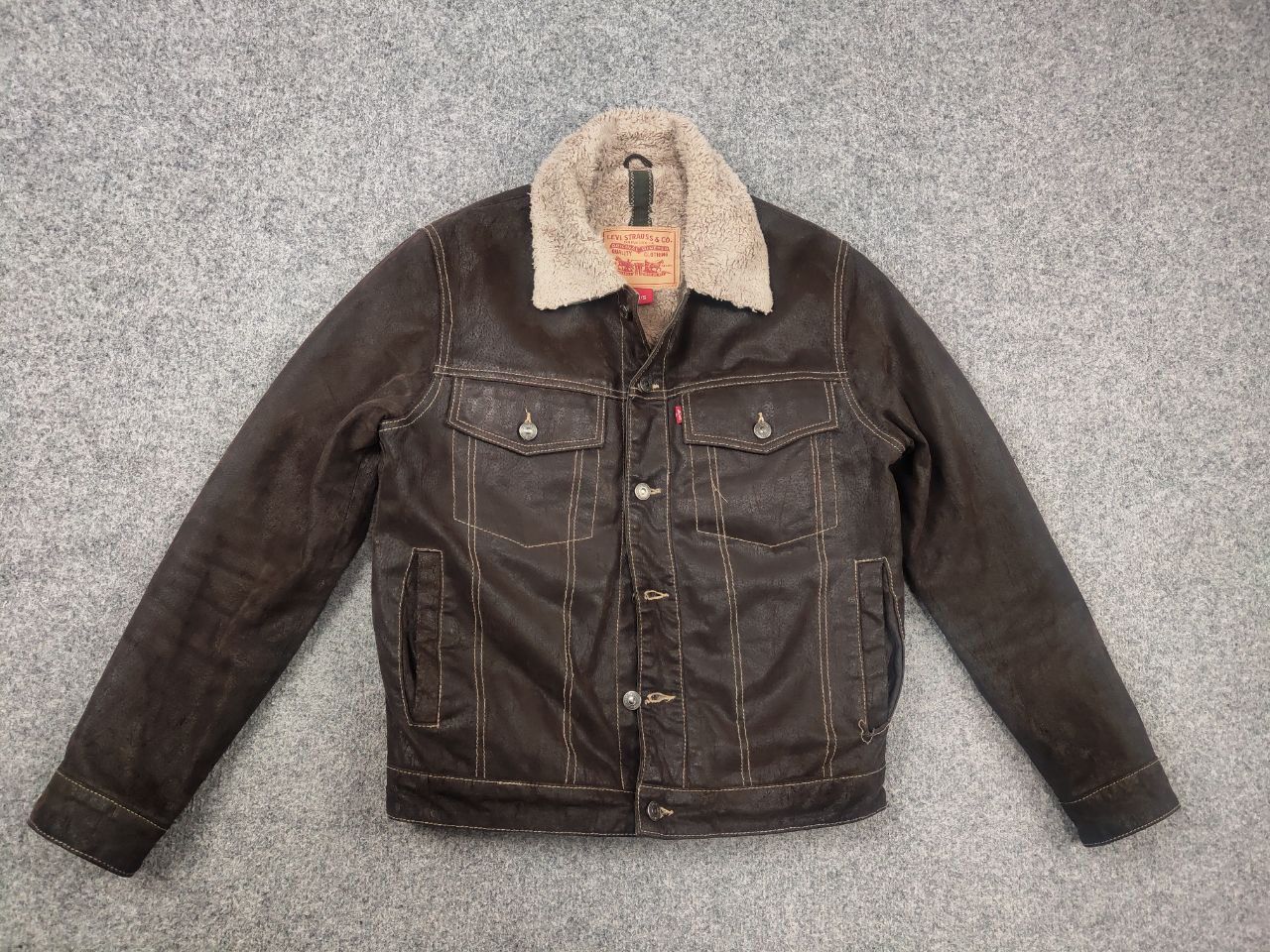 Levi's Vintage 90's Levi's Faux Suede Leather Trucker Jacket USA Size US S / EU 44-46 / 1 - 2 Thumbnail