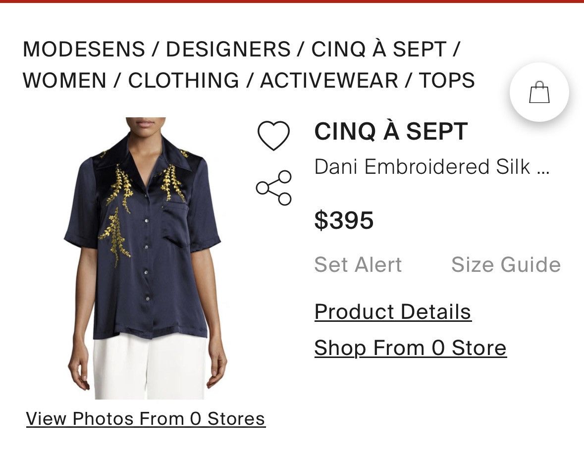 Cinq a Sept cinq à sept dark blue blouse 100% silk Size L / US 10 / IT 46 - 10 Thumbnail