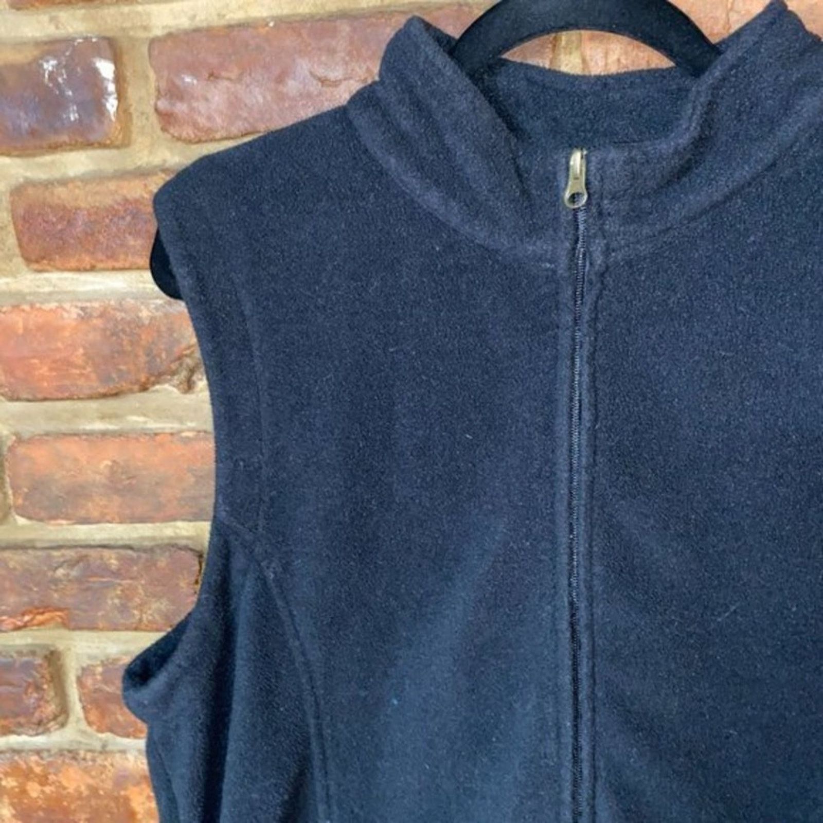 Other Kinetic Plus Solid Black Fleece Full Zip Sleeveless Vest Size XL / US 12-14 / IT 48-50 - 2 Thumbnail