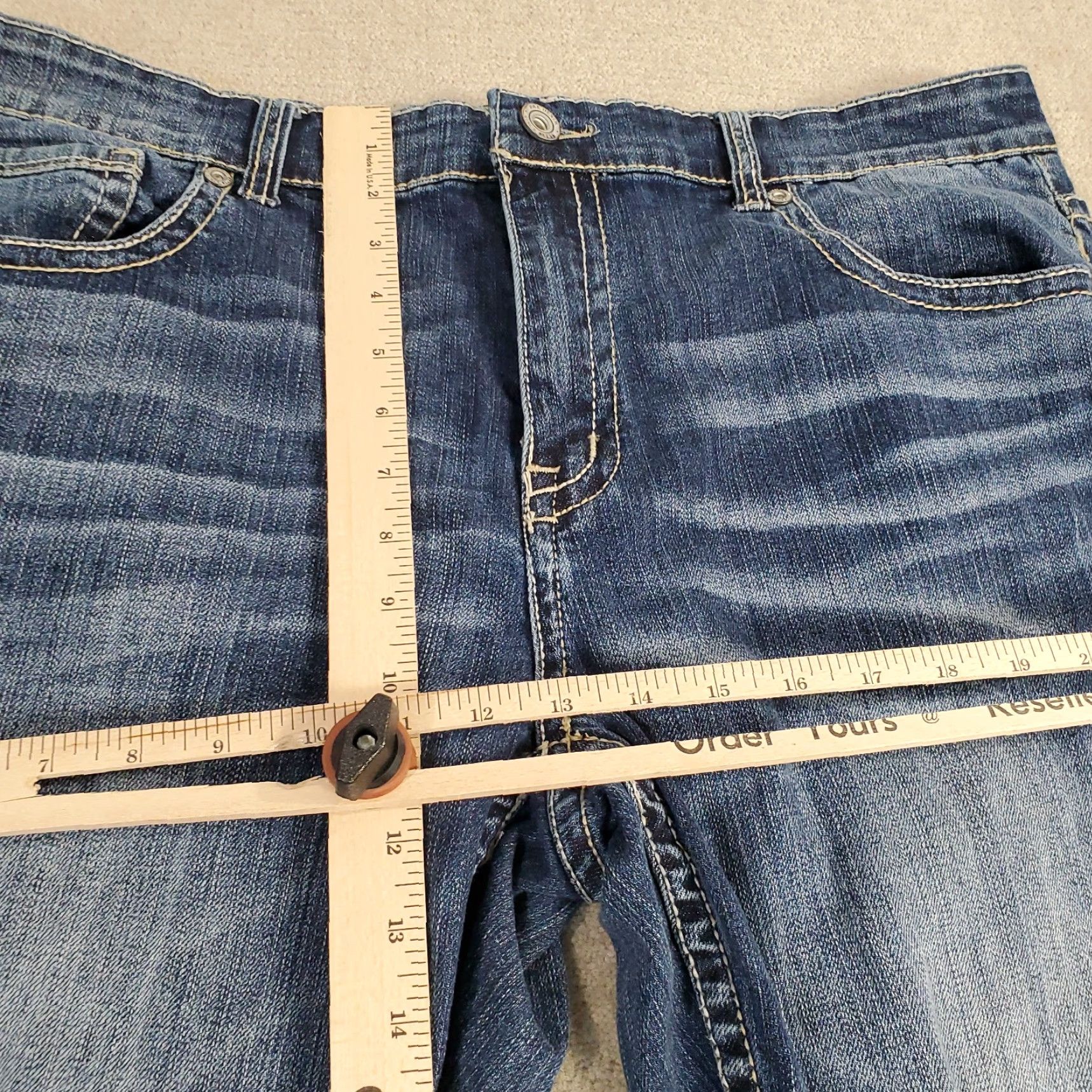 Vintage BKE Tyler Jeans Mens 38 S Blue Medium Wash Denim Solid Straight Leg Buckle Faded Size US 38 / EU 54 - 4 Thumbnail