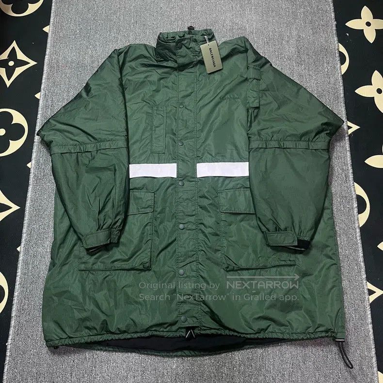 Balenciaga Balenciaga Embroidered Logo Reflective Striped Parka Jacke Size US S / EU 44-46 / 1 - 1 Thumbnail